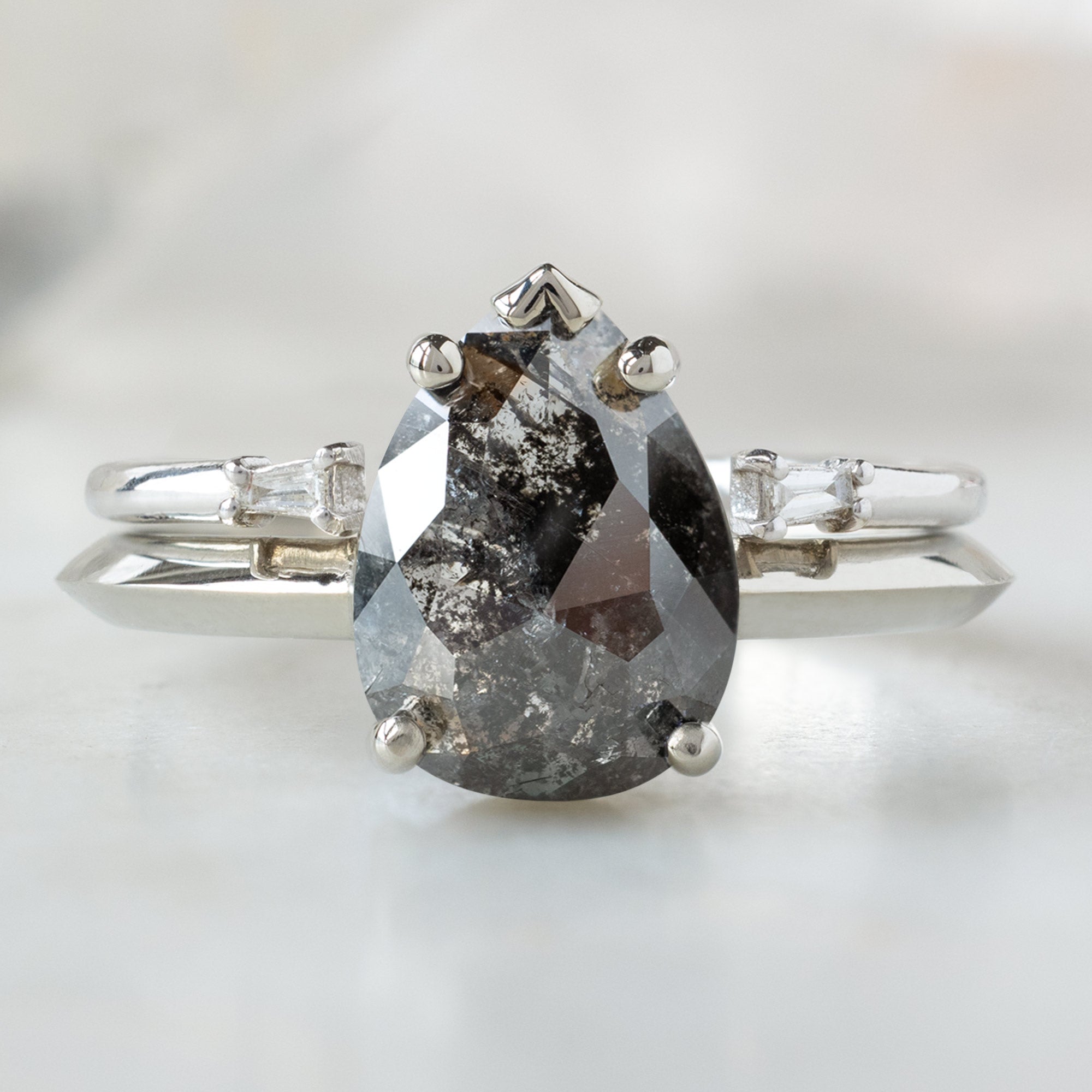 Alexis Russell  Engagement Rings The Sage Ring | 1.83ct Pear Black Diamond in 14K White Gold