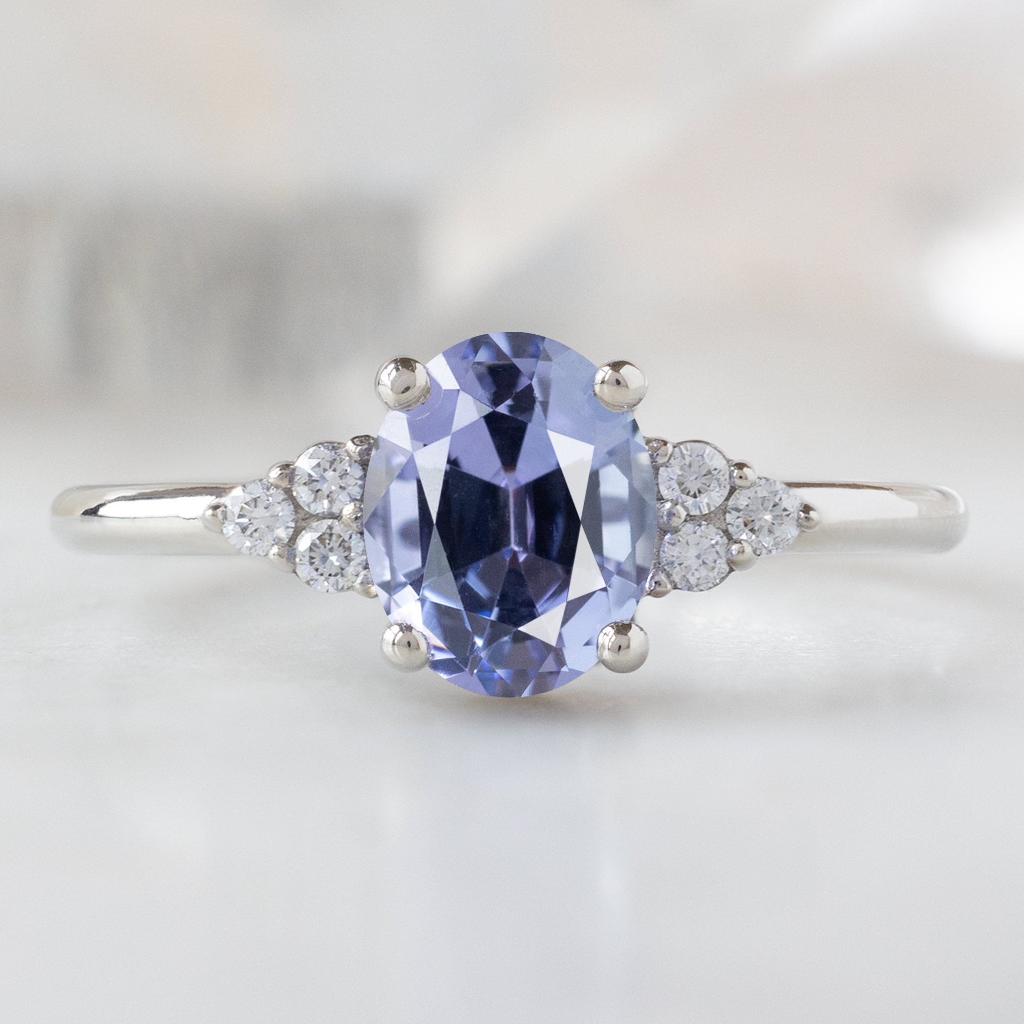Alexis Russell  Engagement Rings The Ivy Ring | 1.08ct Oval Tanzanite in 14K White Gold