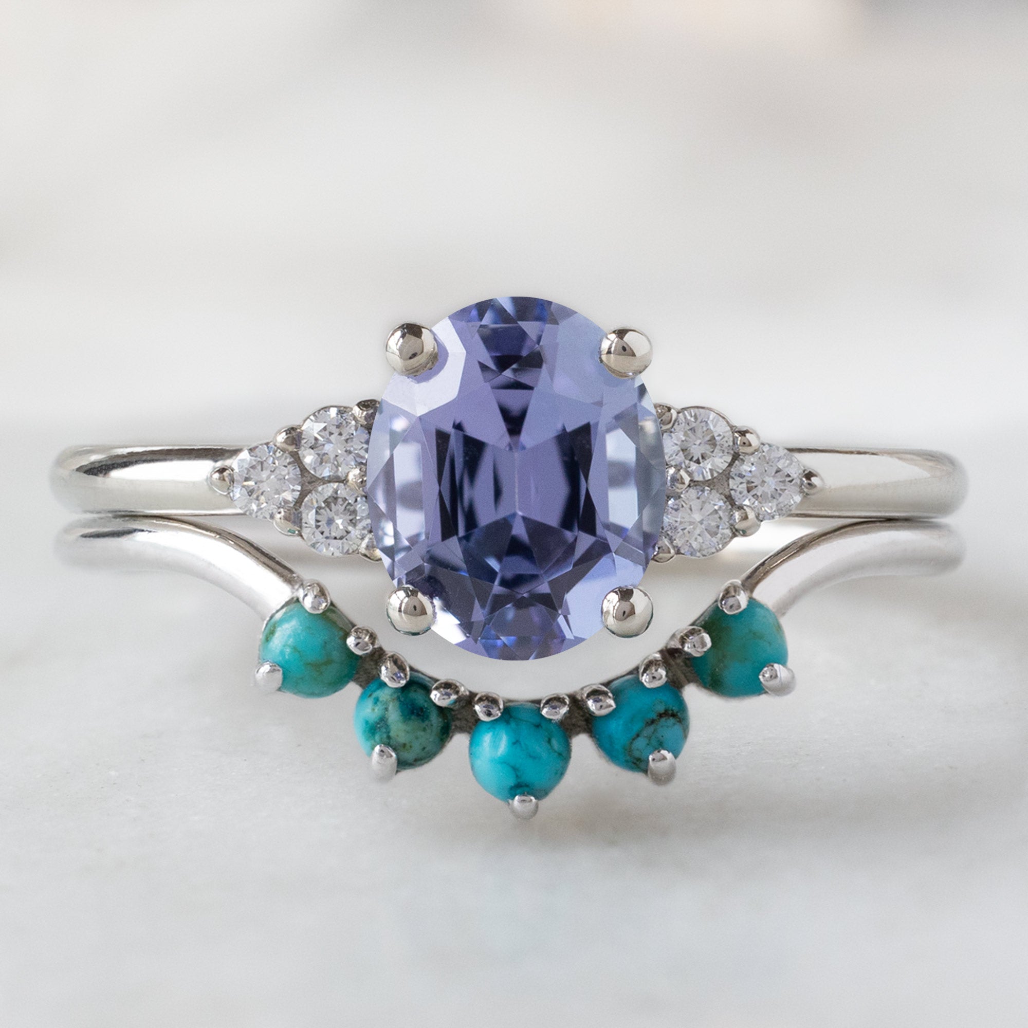 Alexis Russell  Engagement Rings The Ivy Ring | 1.08ct Oval Tanzanite in 14K White Gold