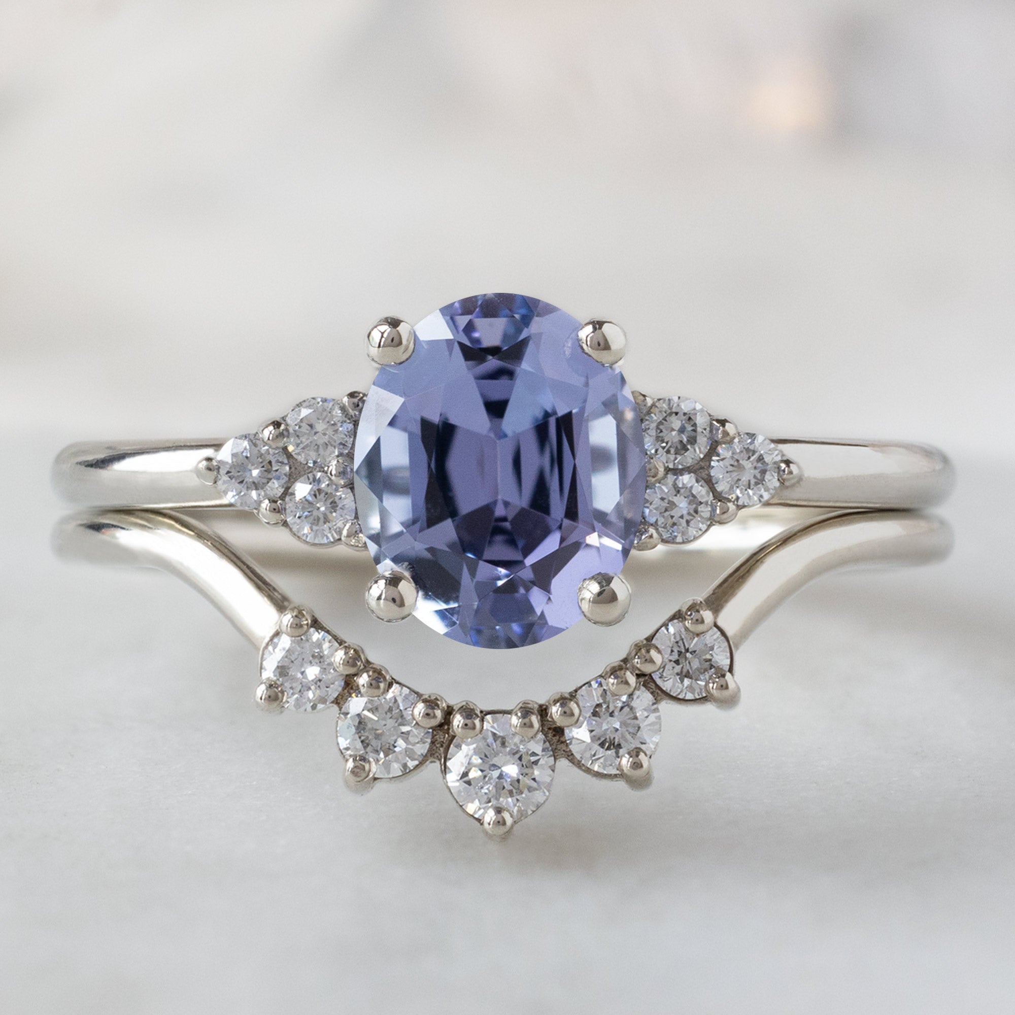 Alexis Russell  Engagement Rings The Ivy Ring | 1.08ct Oval Tanzanite in 14K White Gold