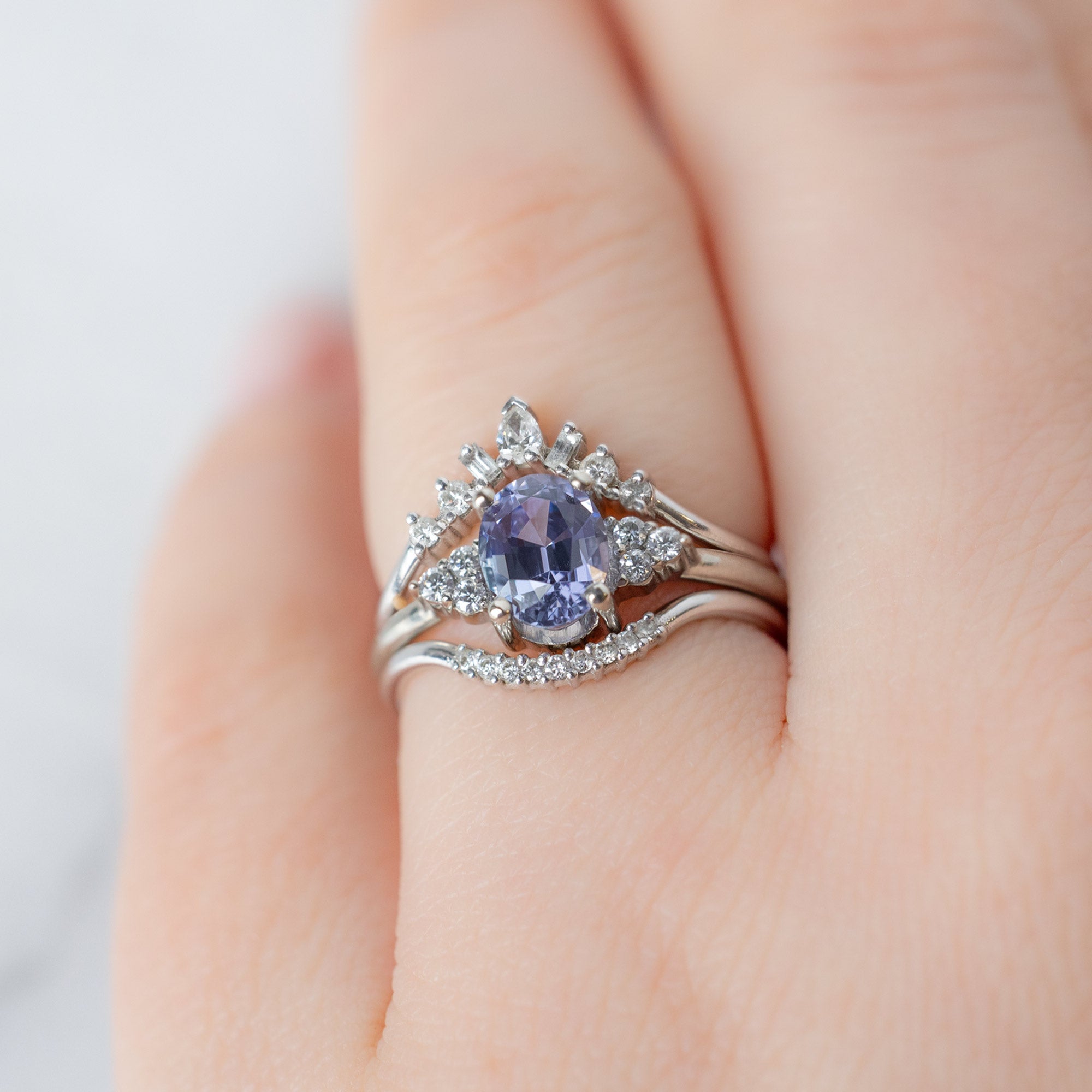 Alexis Russell  Engagement Rings The Ivy Ring | 1.08ct Oval Tanzanite in 14K White Gold