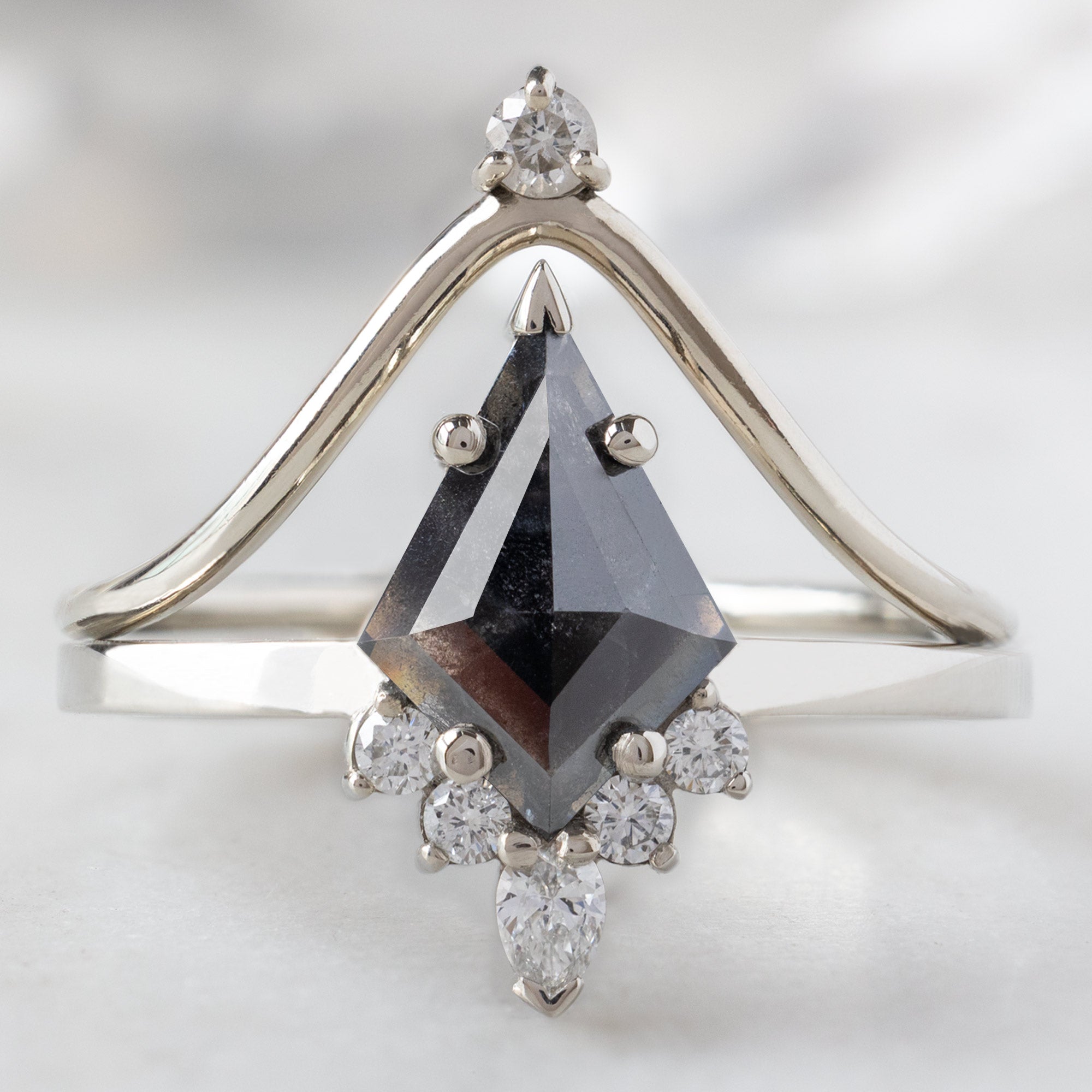 Alexis Russell  Engagement Rings The Aster Ring | 0.90ct Kite Black Diamond in 14K White Gold