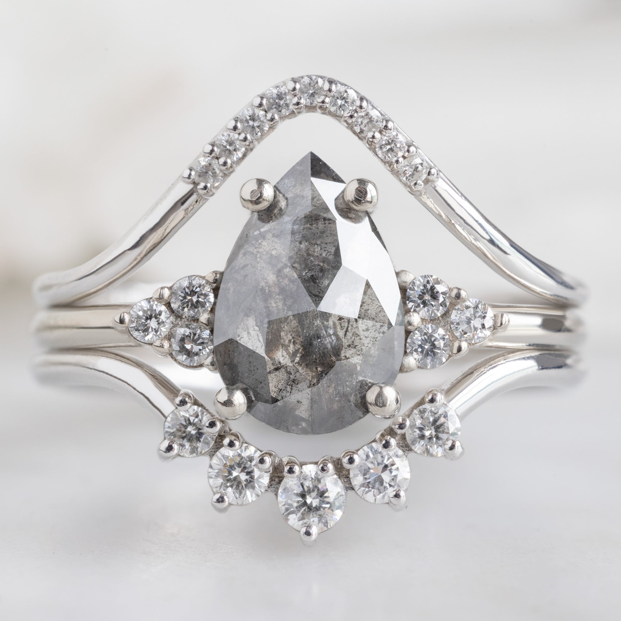 Alexis Russell  Engagement Rings The Ivy Ring | Build Your Own Pear Salt and Pepper Diamond Engagement Ring