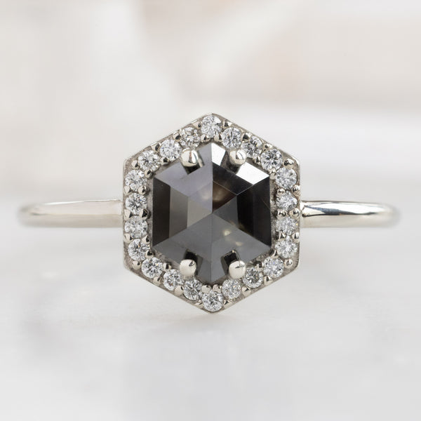 Alexis Russell  Engagement Rings The Dahlia Ring | Build Your Own Hexagon Black Diamond Engagement Ring
