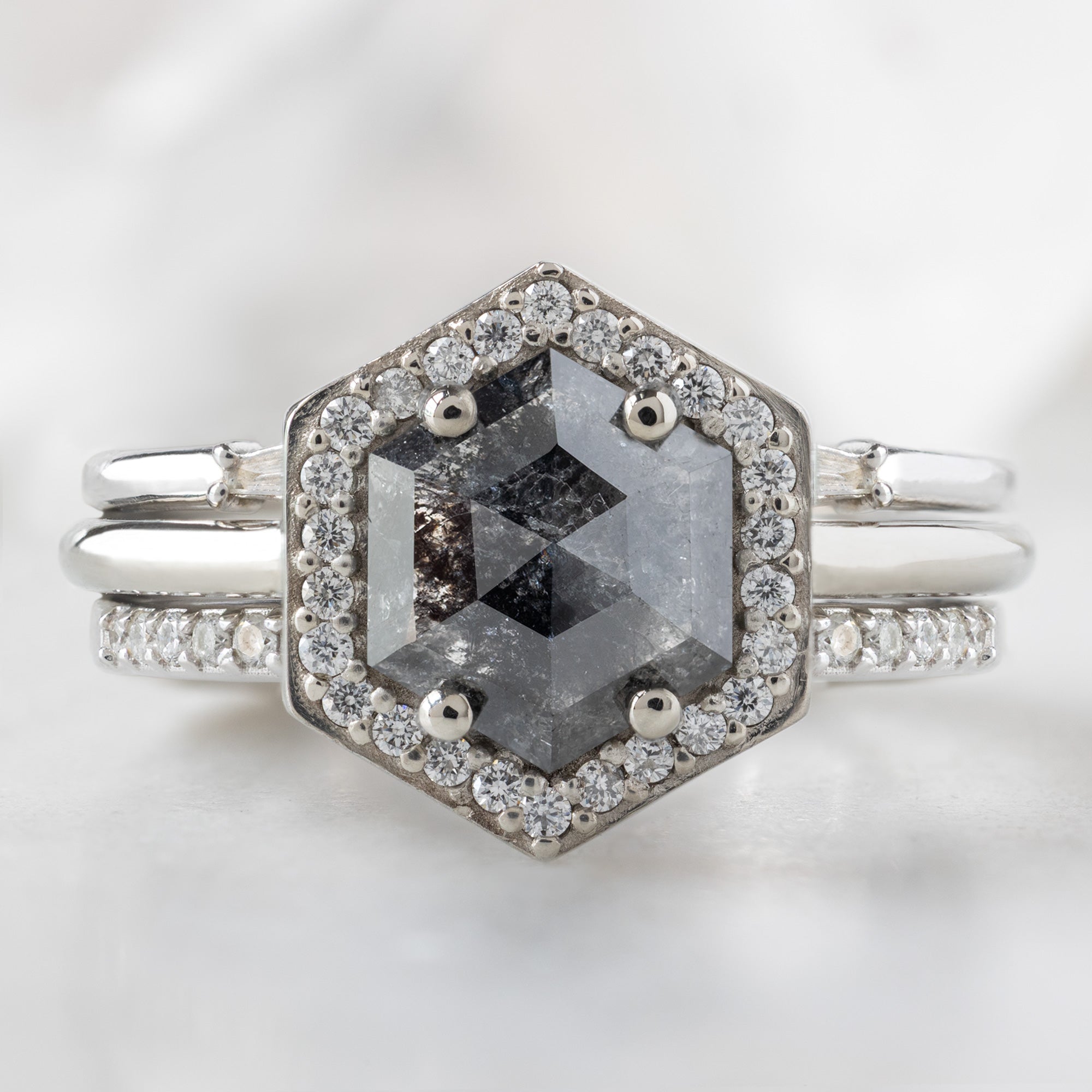 Alexis Russell  Engagement Rings The Dahlia Ring | Build Your Own Hexagon Black Diamond Engagement Ring