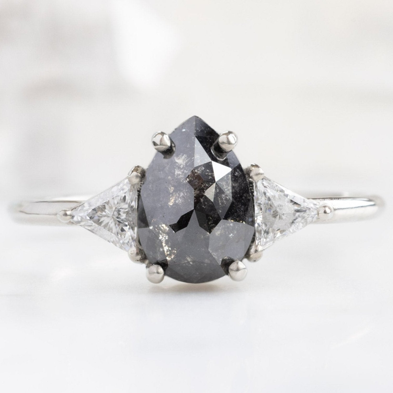 Alexis Russell  Engagement Rings The Jade Ring | Build Your Own Pear Black Diamond Engagement Ring