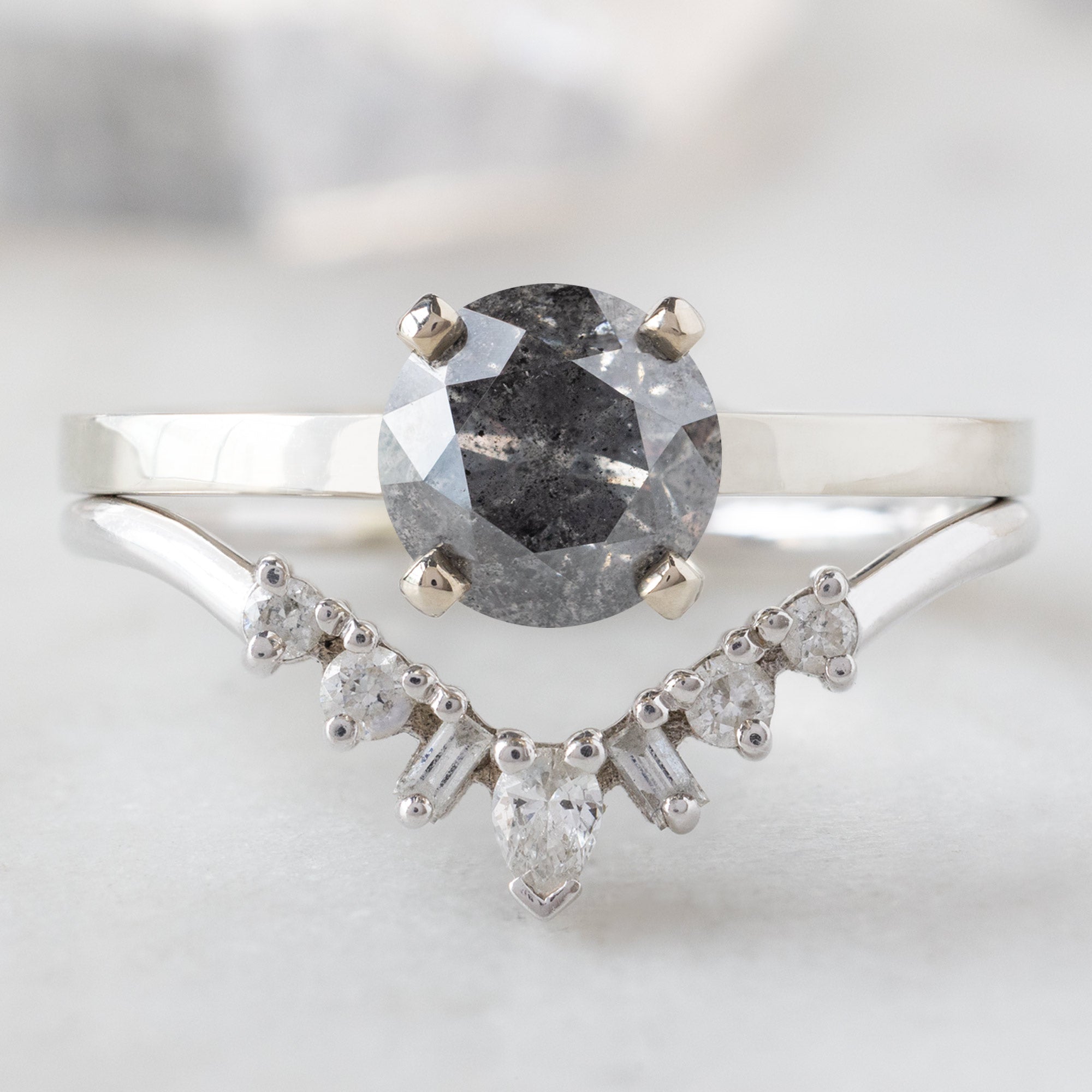 Alexis Russell  Engagement Rings The Bryn Ring | Build Your Own Round Salt and Pepper Diamond Engagement Ring