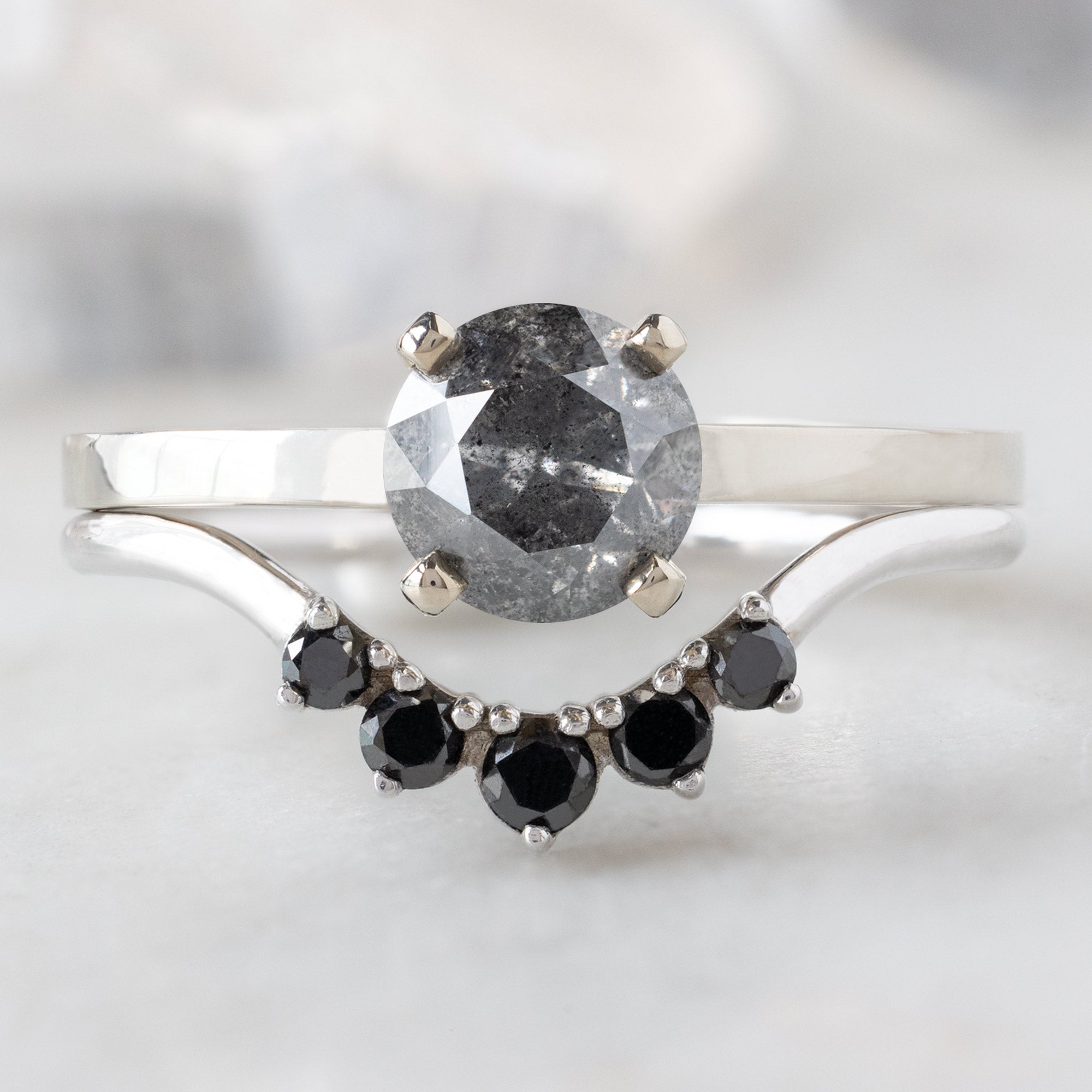 Alexis Russell  Engagement Rings The Bryn Ring | Build Your Own Round Salt and Pepper Diamond Engagement Ring