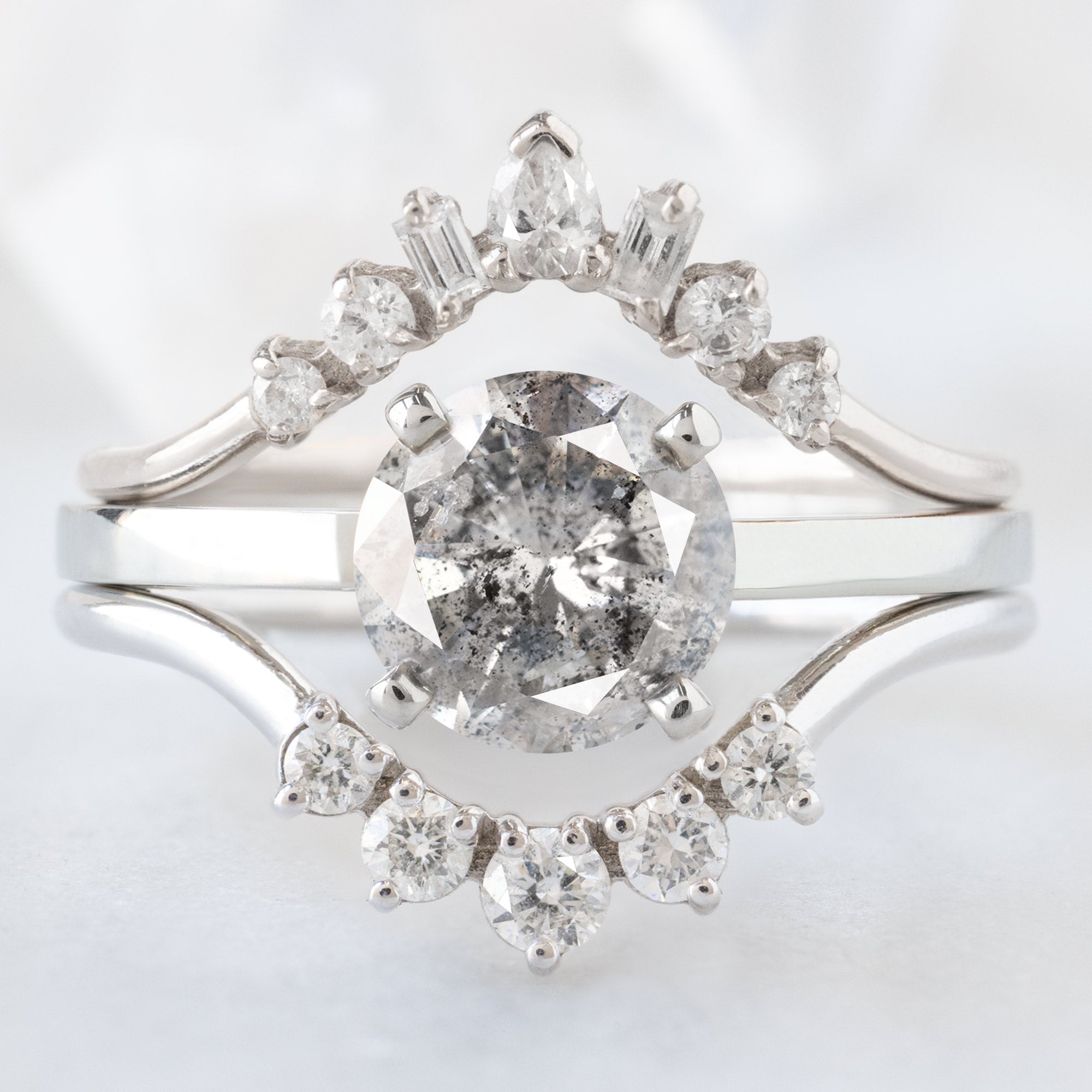 Alexis Russell  Engagement Rings The Bryn Ring | Build Your Own Round Salt and Pepper Diamond Engagement Ring