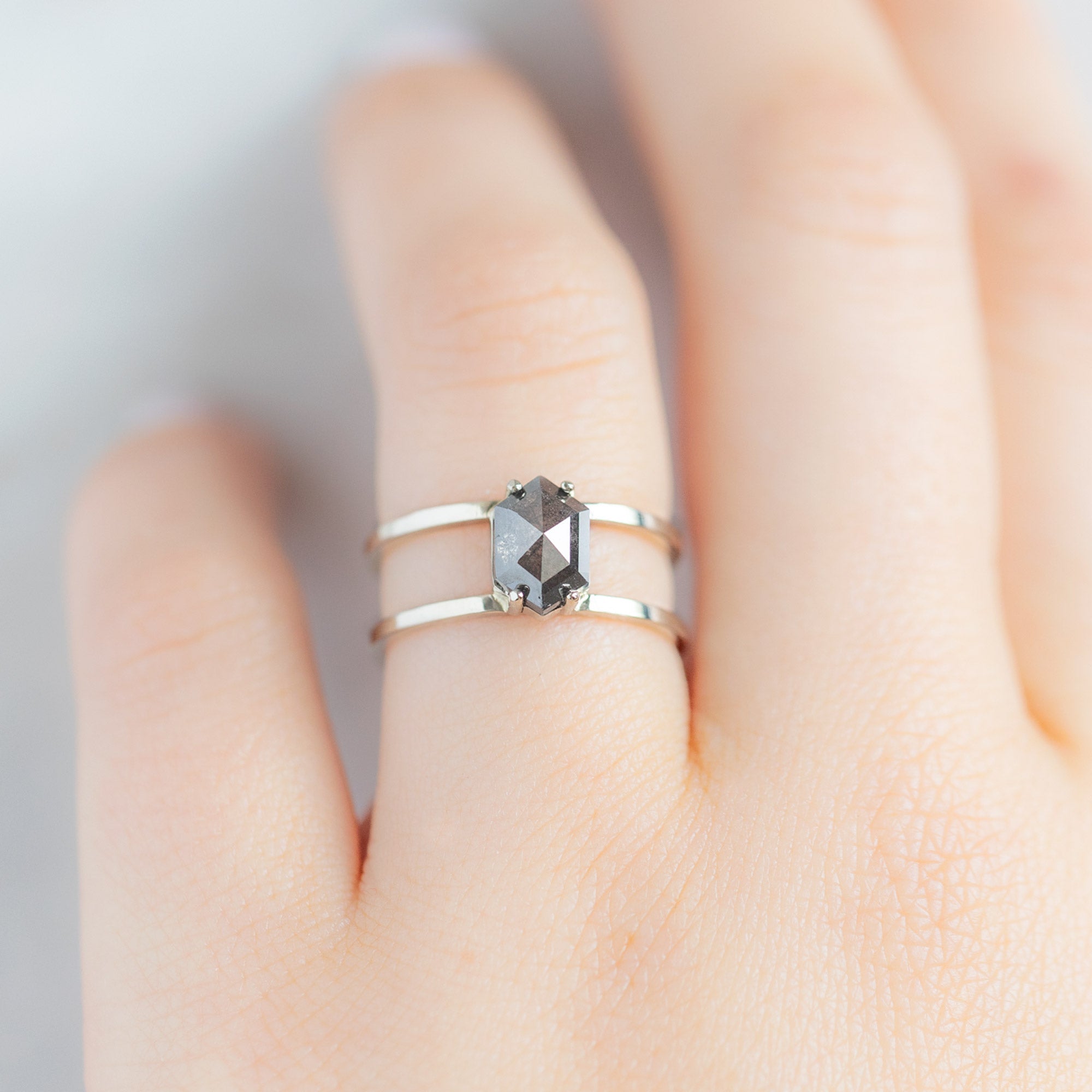 Alexis Russell  Engagement Rings The Poppy Ring | Build Your Own Hexagon Black Diamond Engagement Ring