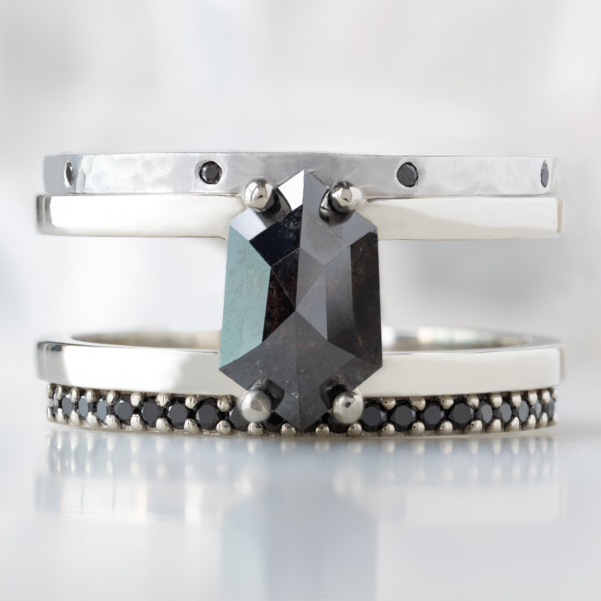 Alexis Russell  Engagement Rings The Poppy Ring | Build Your Own Hexagon Black Diamond Engagement Ring
