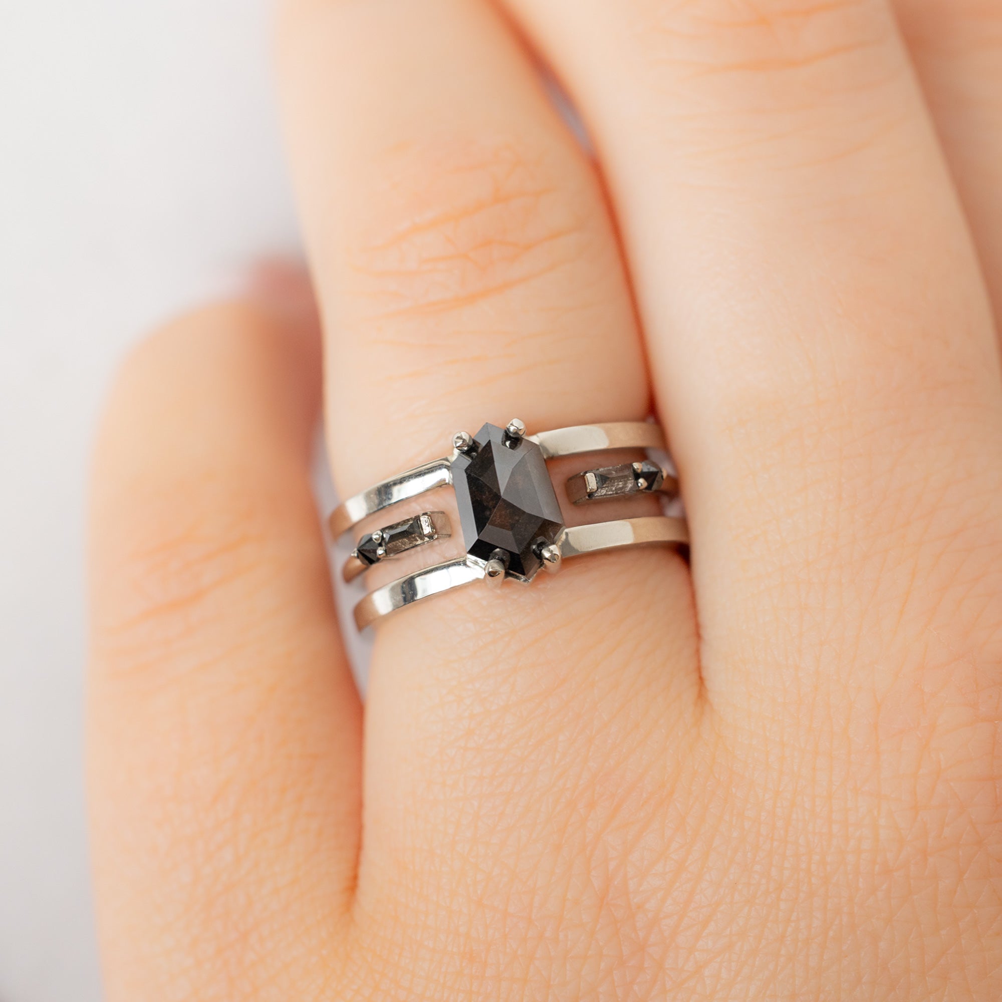 Alexis Russell  Engagement Rings The Poppy Ring | Build Your Own Hexagon Black Diamond Engagement Ring