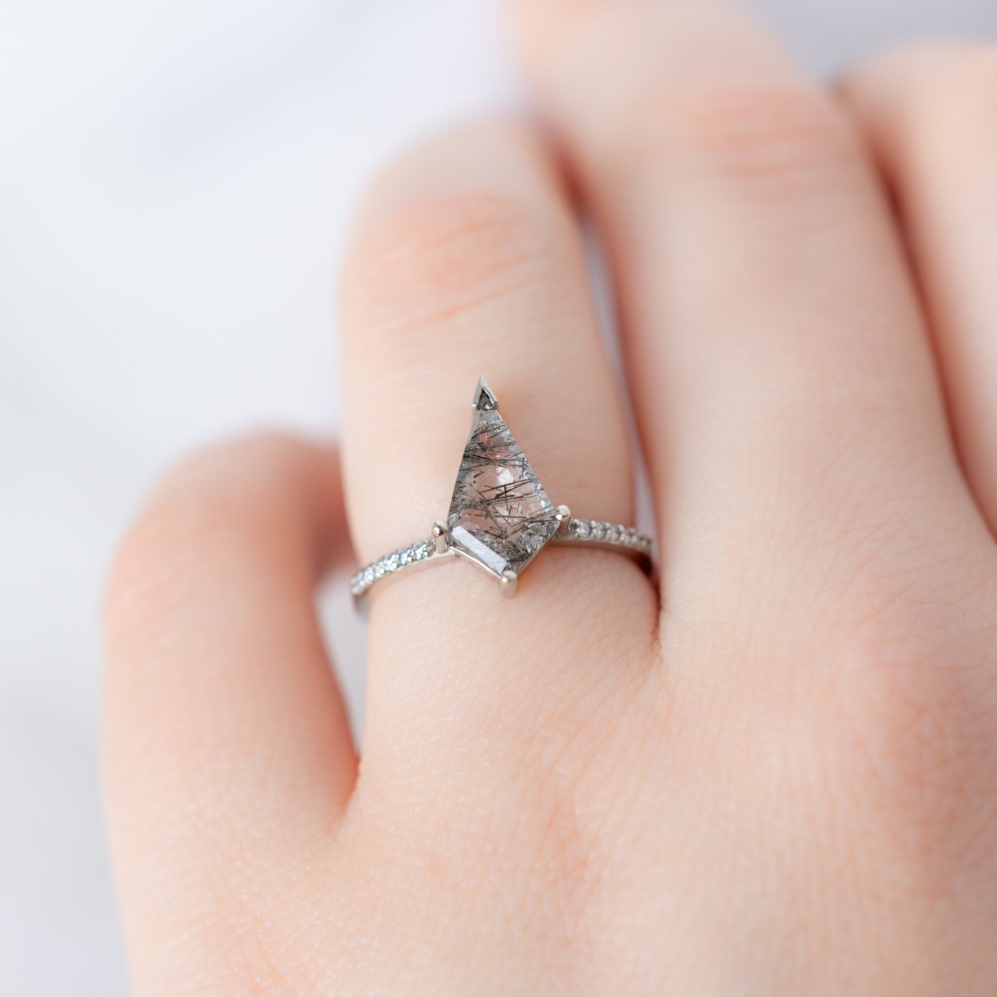 Alexis Russell  Engagement Rings The Willow Ring | 1.53ct Kite Tourmaline in Quartz in 14K White Gold