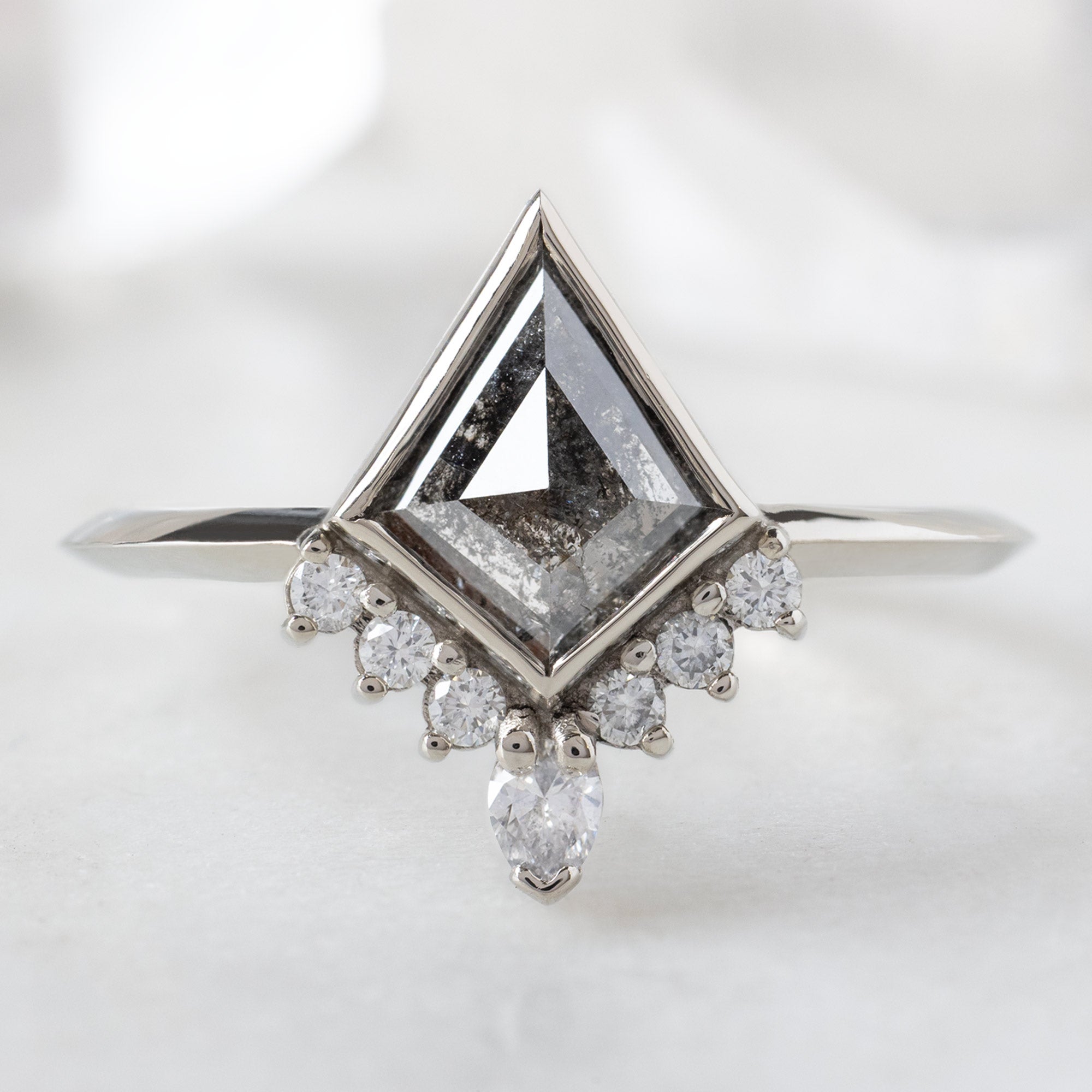 Alexis Russell  Engagement Rings The Aster Ring | 0.92ct Kite Black Diamond in 14K White Gold