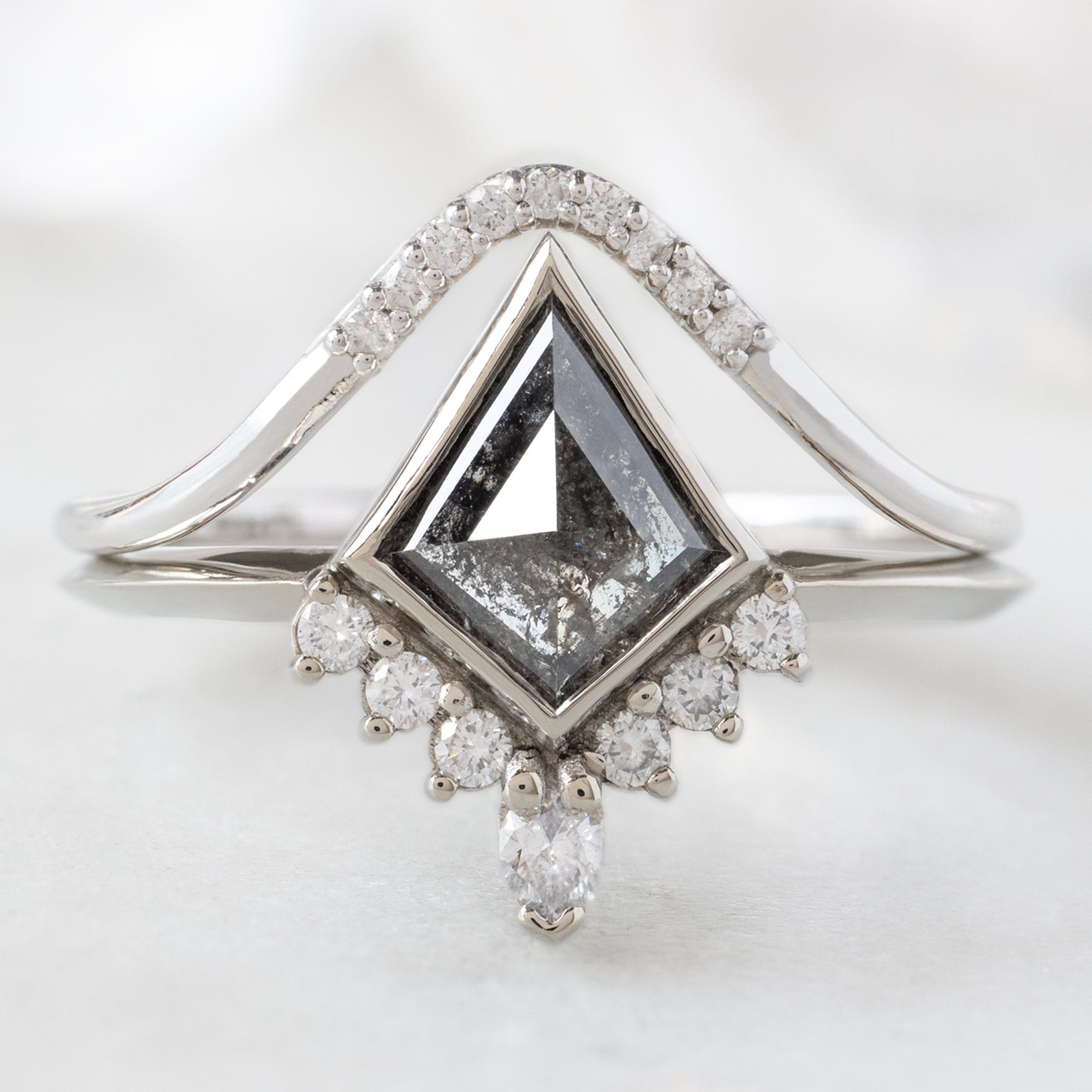 Alexis Russell  Engagement Rings The Aster Ring | 0.92ct Kite Black Diamond in 14K White Gold