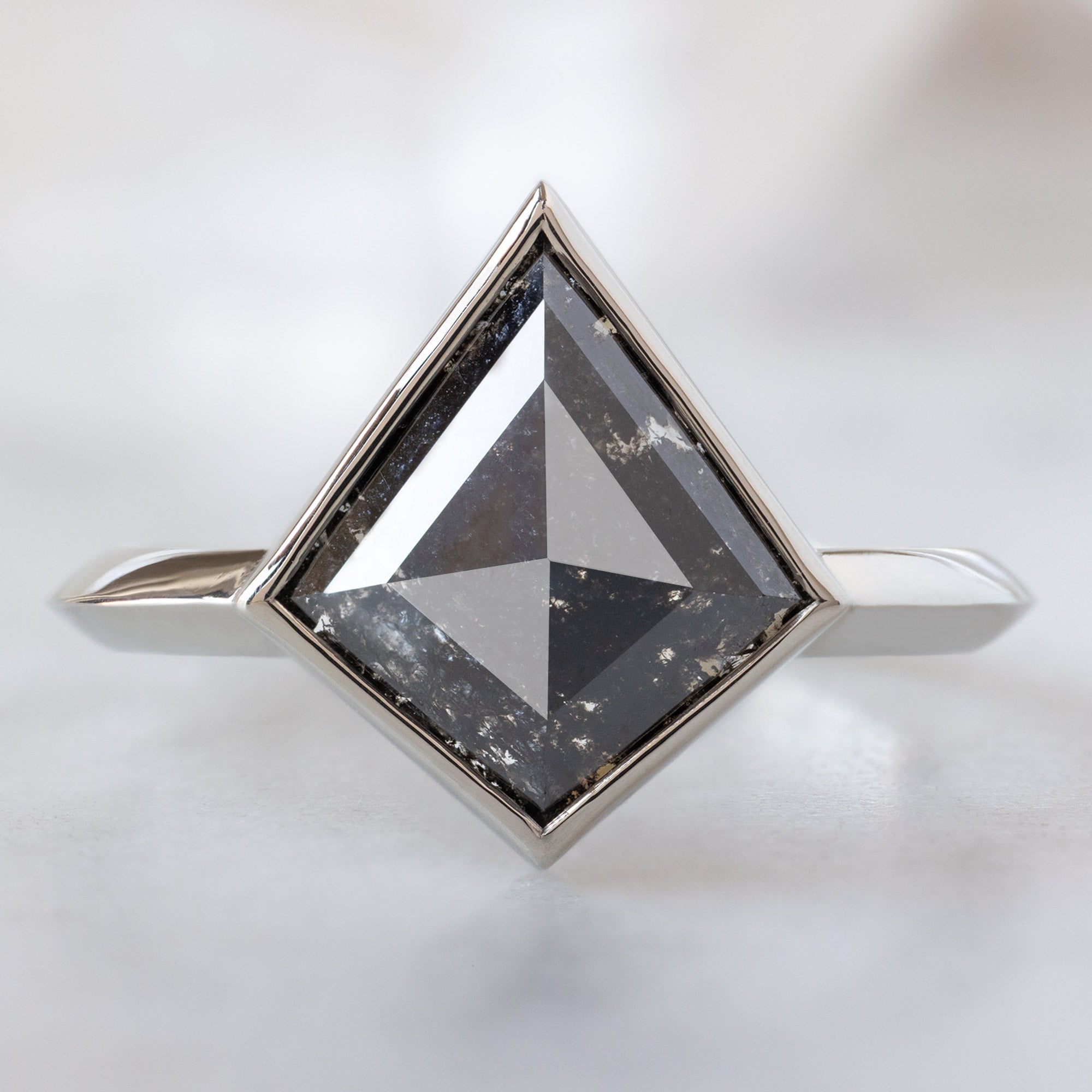 Alexis Russell  Engagement Rings The Hazel Ring | 1.97ct Kite Black Diamond in 14K White Gold