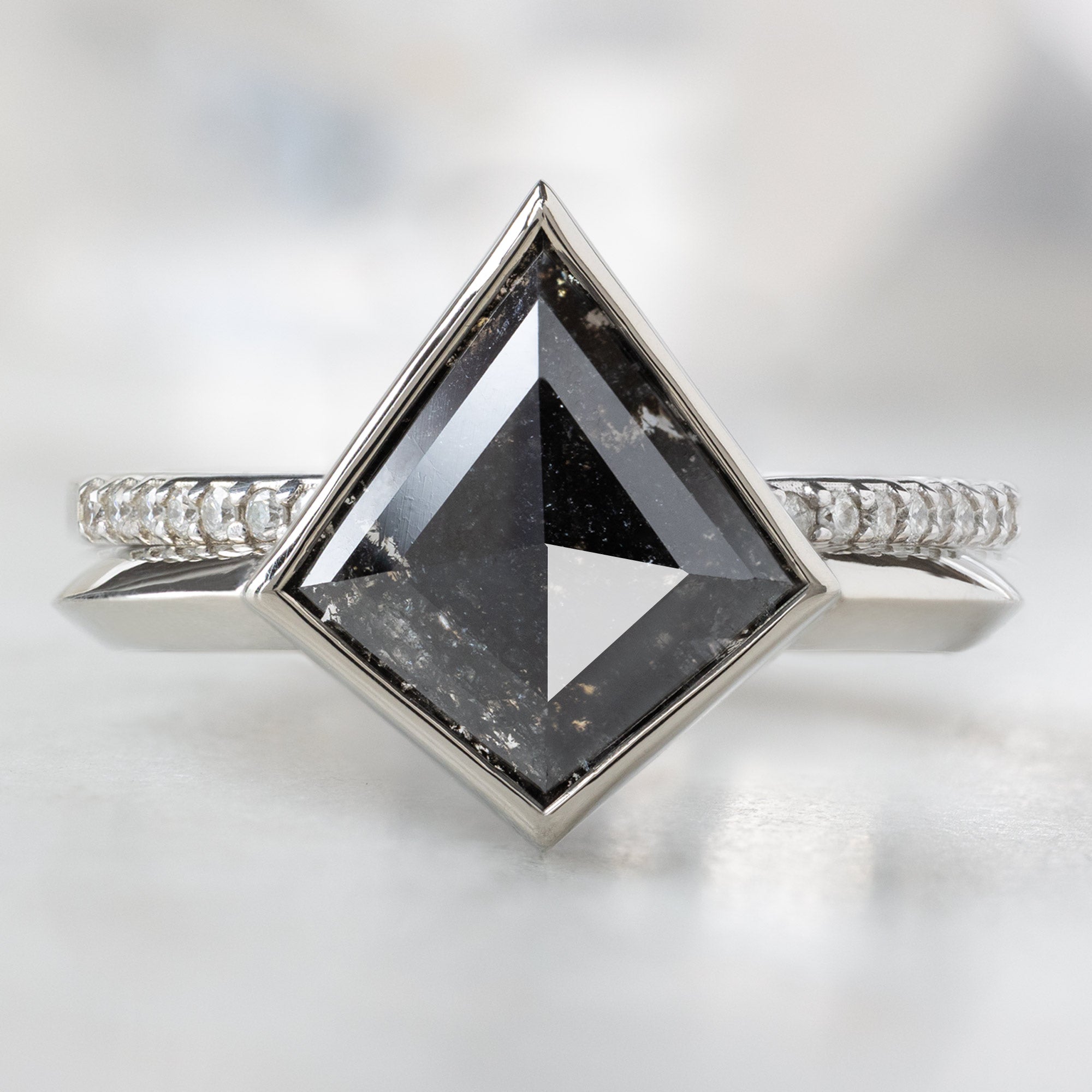 Alexis Russell  Engagement Rings The Hazel Ring | 1.97ct Kite Black Diamond in 14K White Gold