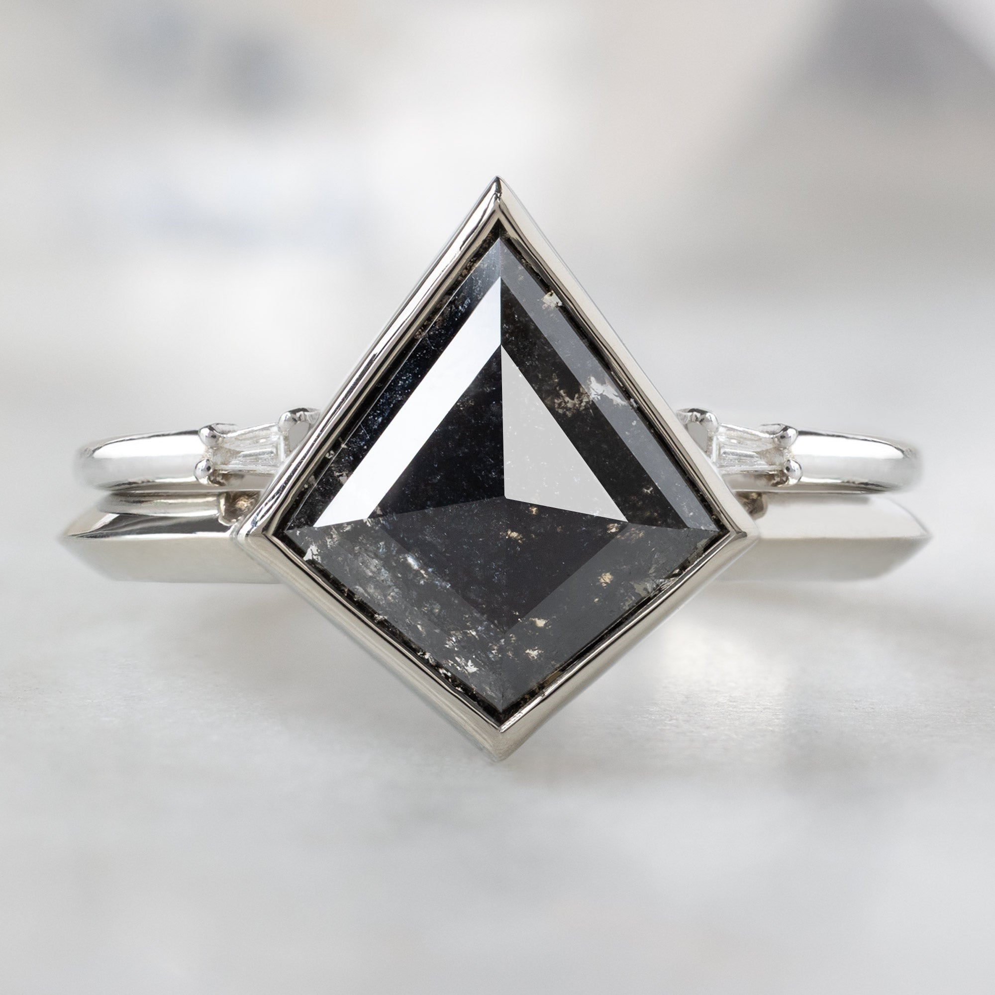 Alexis Russell  Engagement Rings The Hazel Ring | 1.97ct Kite Black Diamond in 14K White Gold