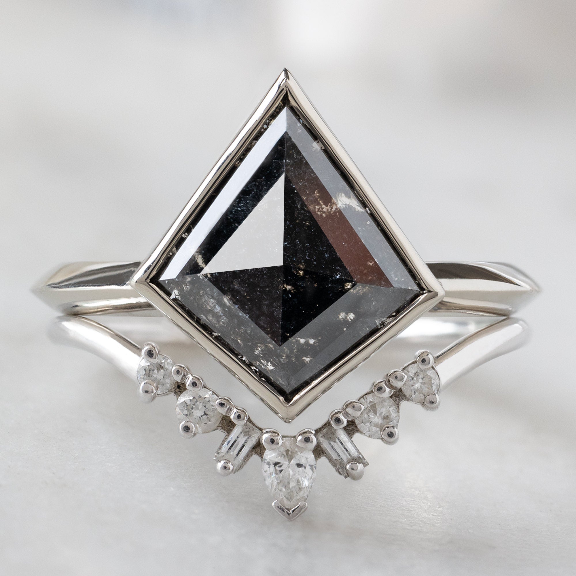Alexis Russell  Engagement Rings The Hazel Ring | 1.97ct Kite Black Diamond in 14K White Gold