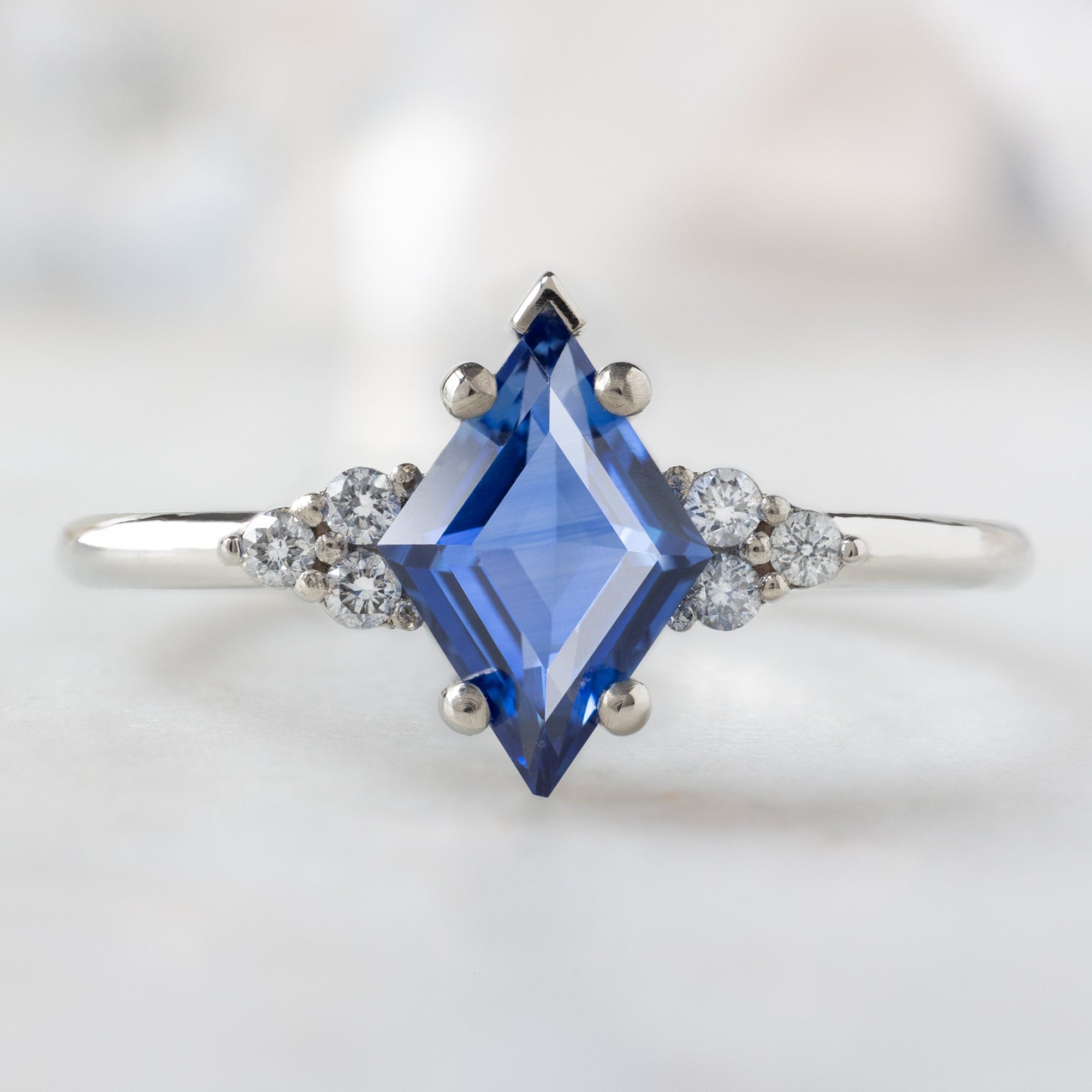 Alexis Russell  Engagement Rings The Ivy Ring | 1.04ct Kite Blue Sapphire in 14K White Gold