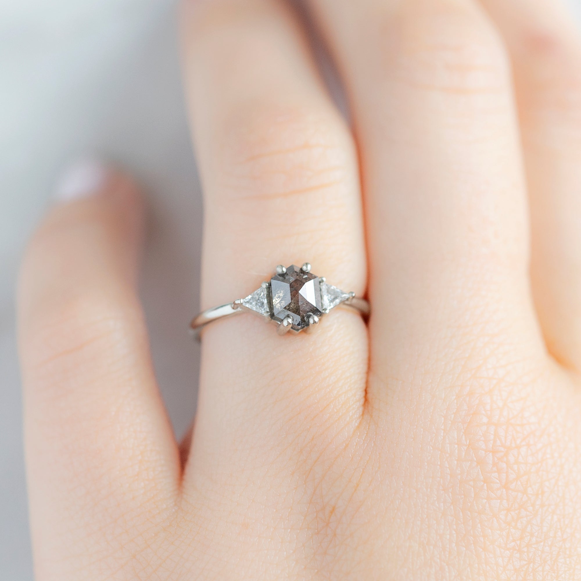Alexis Russell  Engagement Rings The Jade Ring | Build Your Own Hexagon Black Diamond Engagement Ring