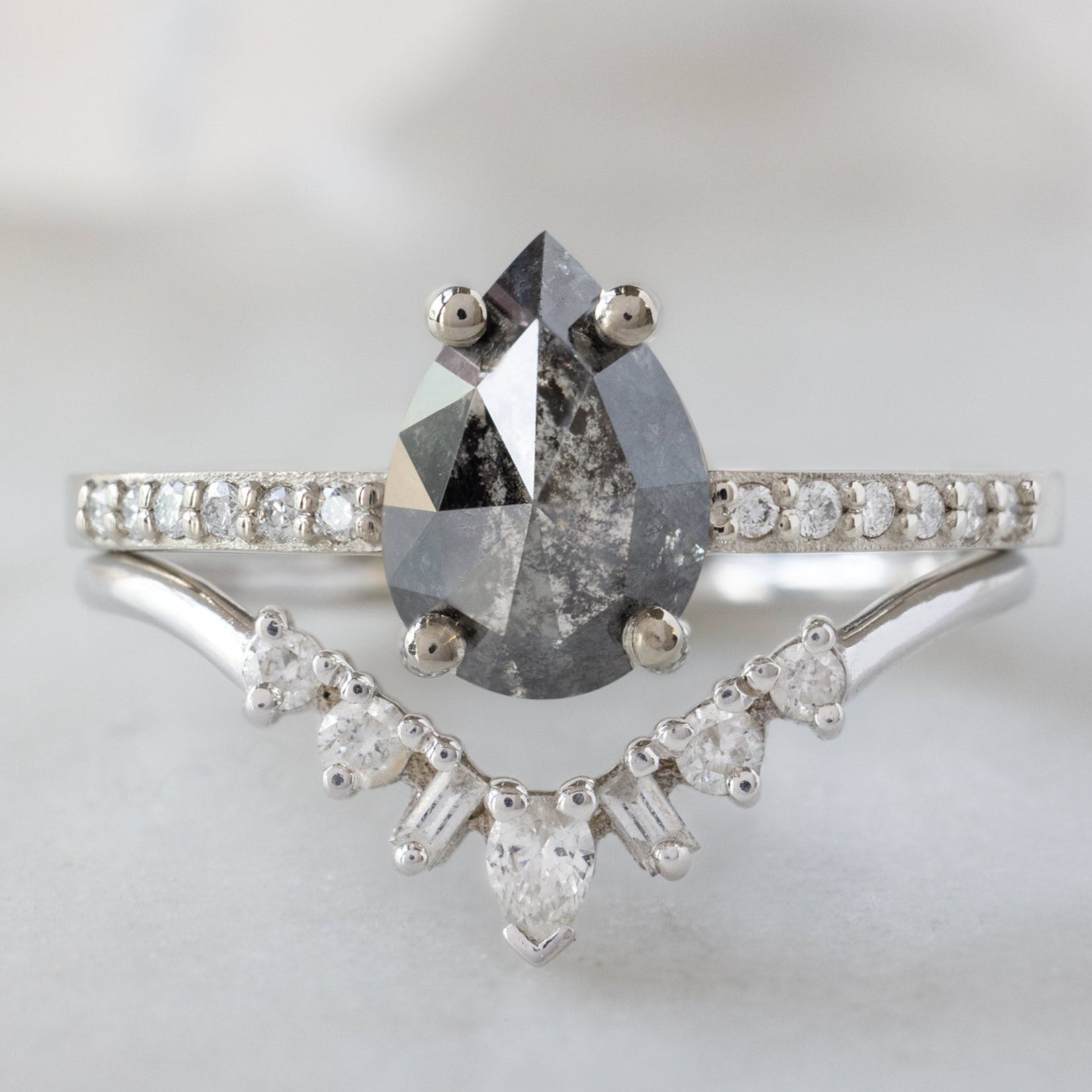 Alexis Russell  Engagement Rings The Willow Ring | Build Your Own Pear Salt and Pepper Diamond Engagement Ring