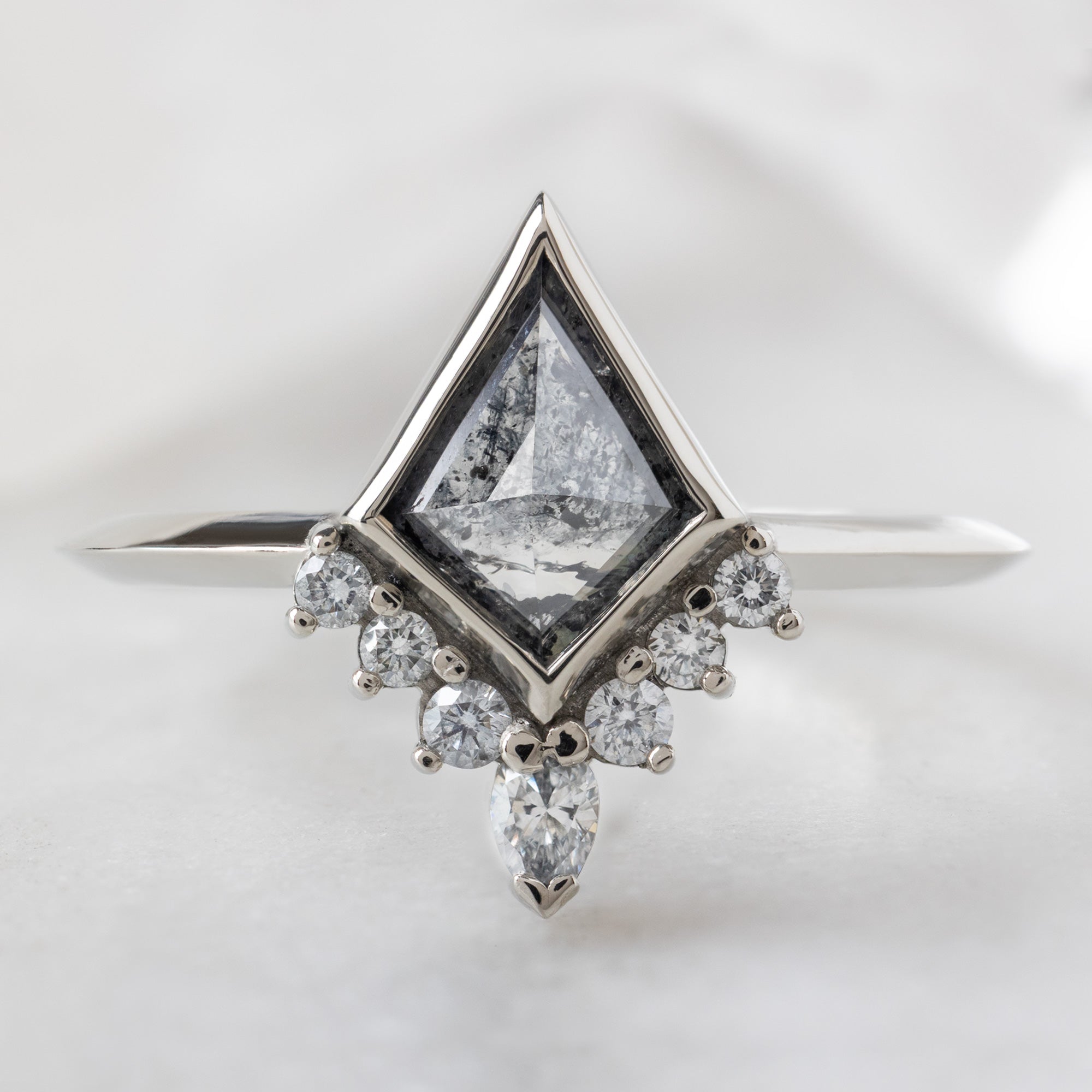 Alexis Russell  Engagement Rings The Aster Ring | Build Your Own Kite Salt and Pepper Diamond Engagement Ring