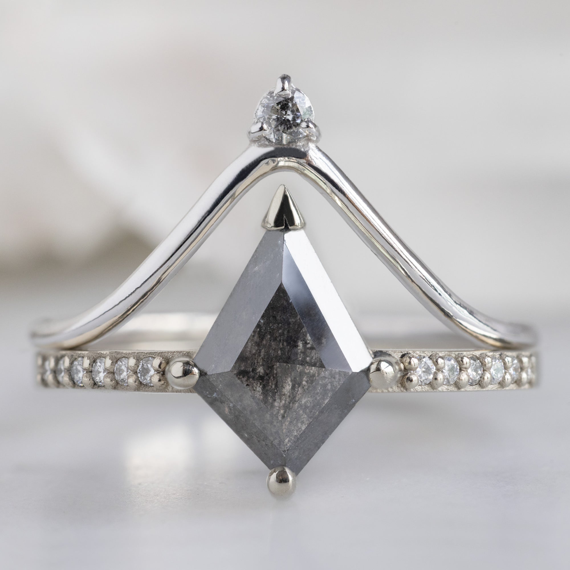 Alexis Russell  Engagement Rings The Willow Ring | Build Your Own Kite Salt and Pepper Diamond Engagement Ring