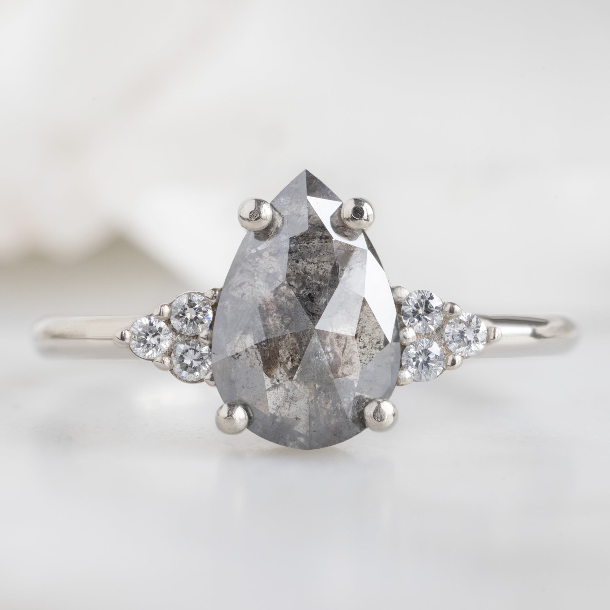 Alexis Russell  Engagement Rings The Ivy Ring | 1.46ct Pear Salt and Pepper Diamond in 14K White Gold