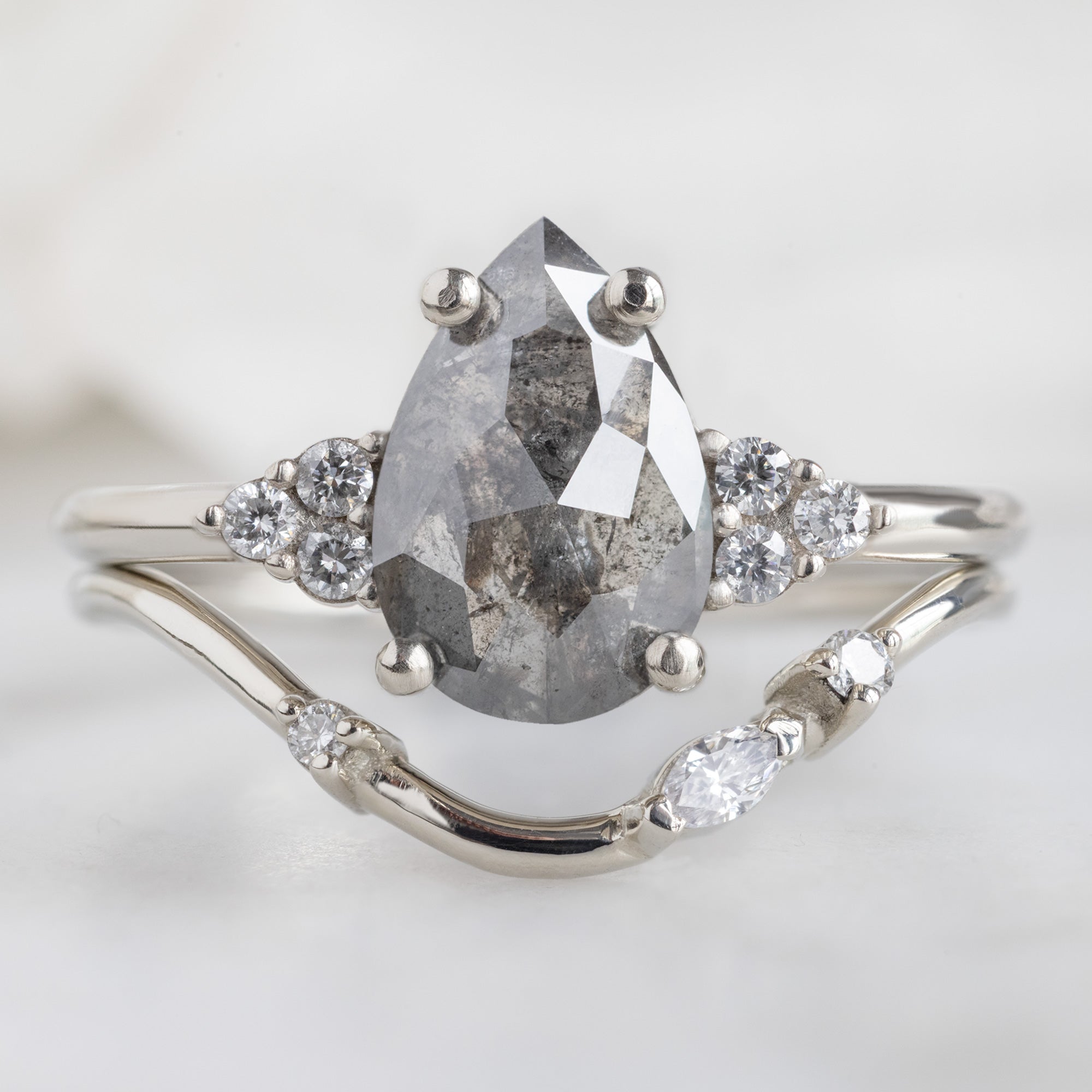 Alexis Russell  Engagement Rings The Ivy Ring | 1.46ct Pear Salt and Pepper Diamond in 14K White Gold