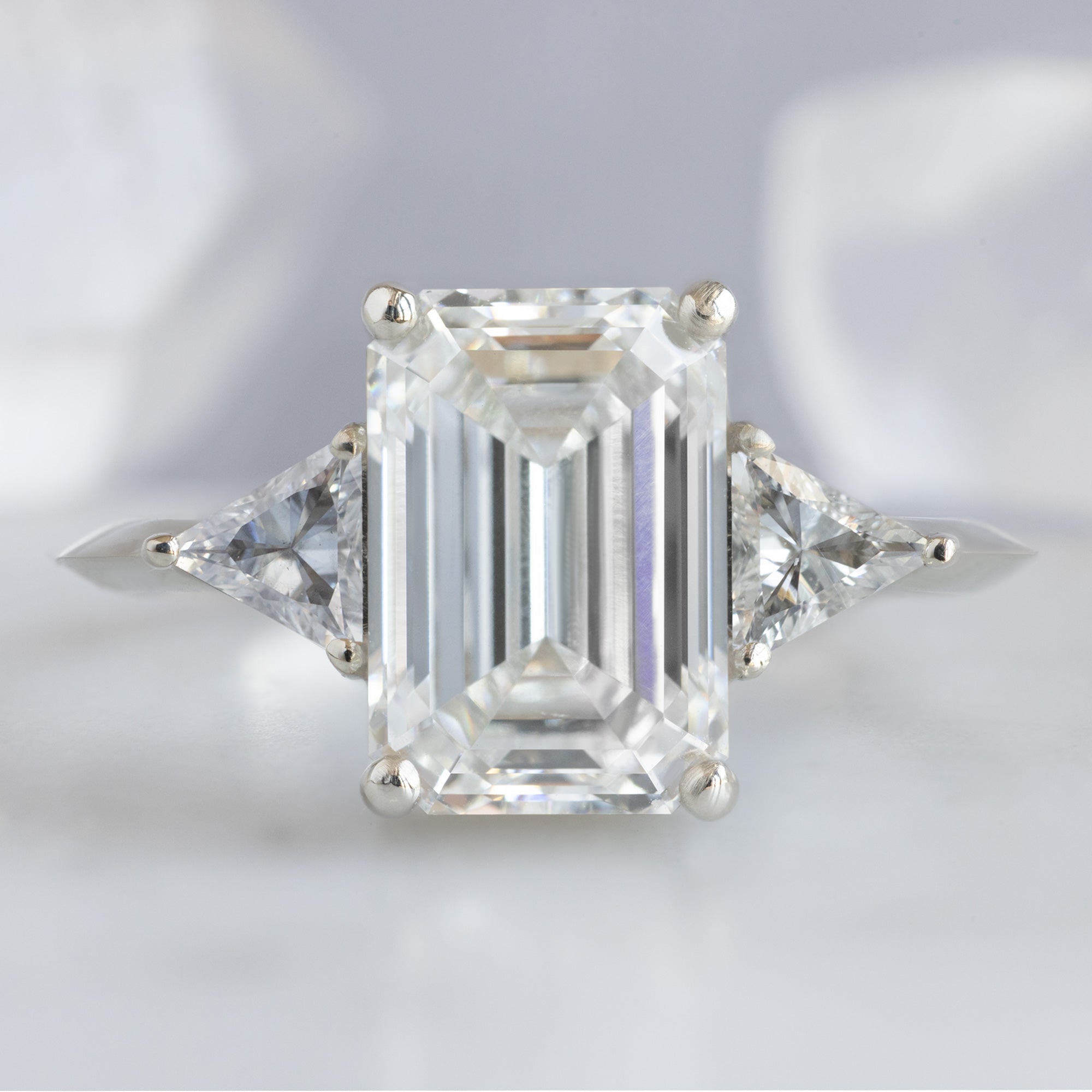 Alexis Russell  Engagement Rings The Jade Ring | 2.58ct Emerald Cut Lab Grown White Diamond in 14K White Gold