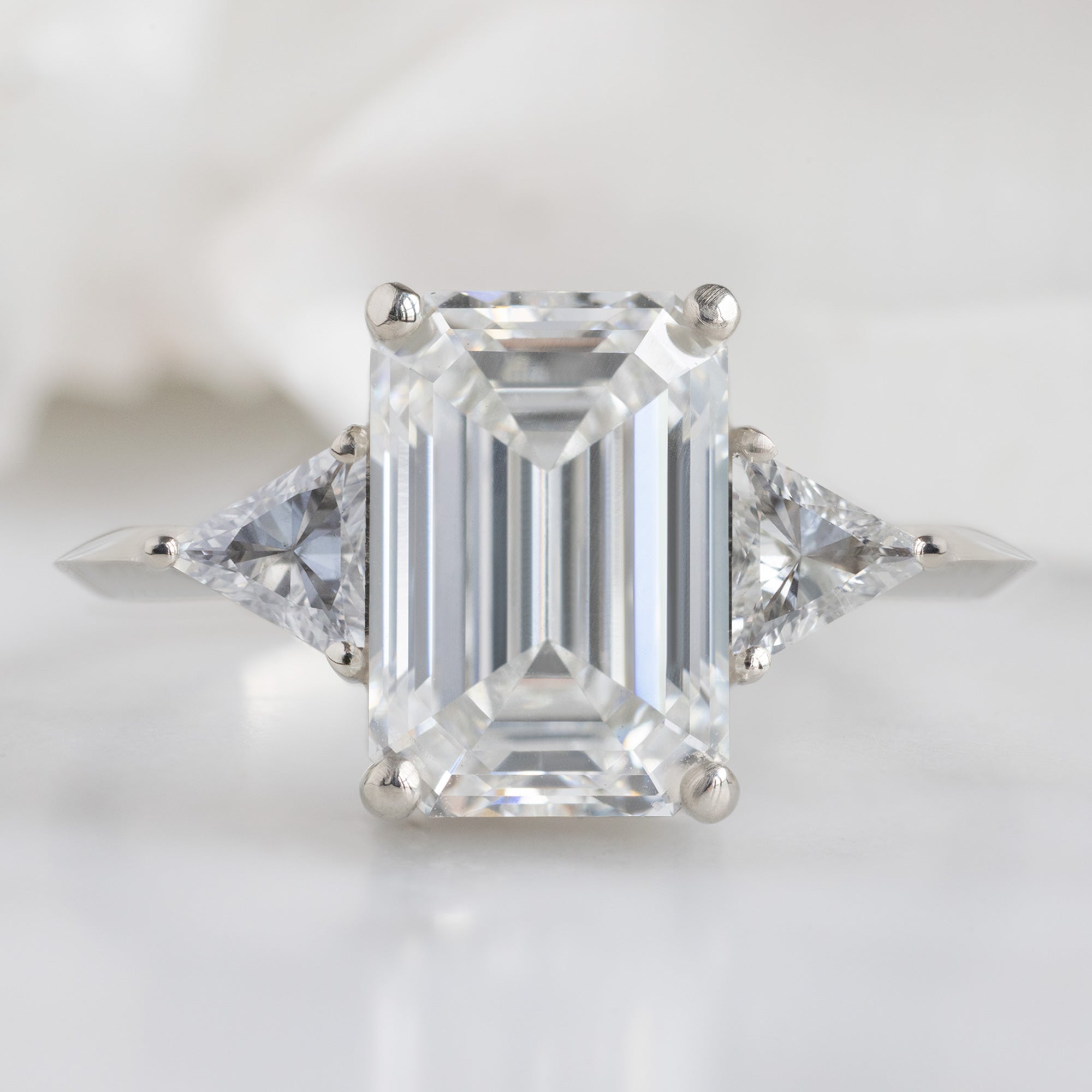 Alexis Russell  Engagement Rings The Jade Ring | 2.58ct Emerald Cut Lab Grown White Diamond in 14K White Gold