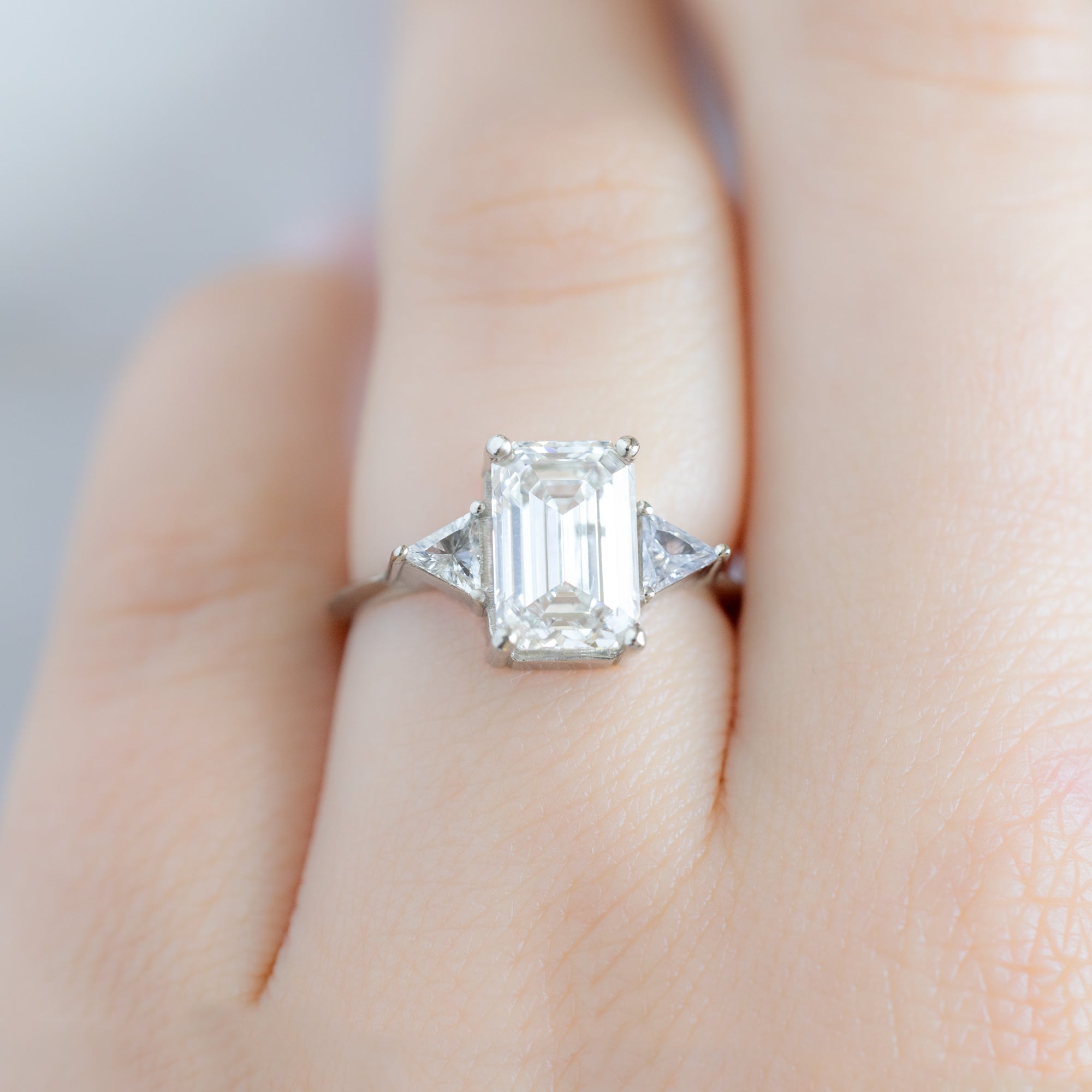 Alexis Russell  Engagement Rings The Jade Ring | 2.58ct Emerald Cut Lab Grown White Diamond in 14K White Gold