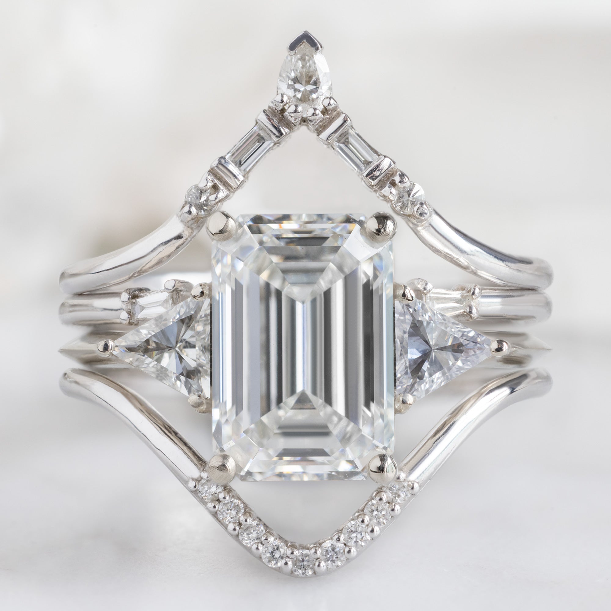 Alexis Russell  Engagement Rings The Jade Ring | 2.58ct Emerald Cut Lab Grown White Diamond in 14K White Gold