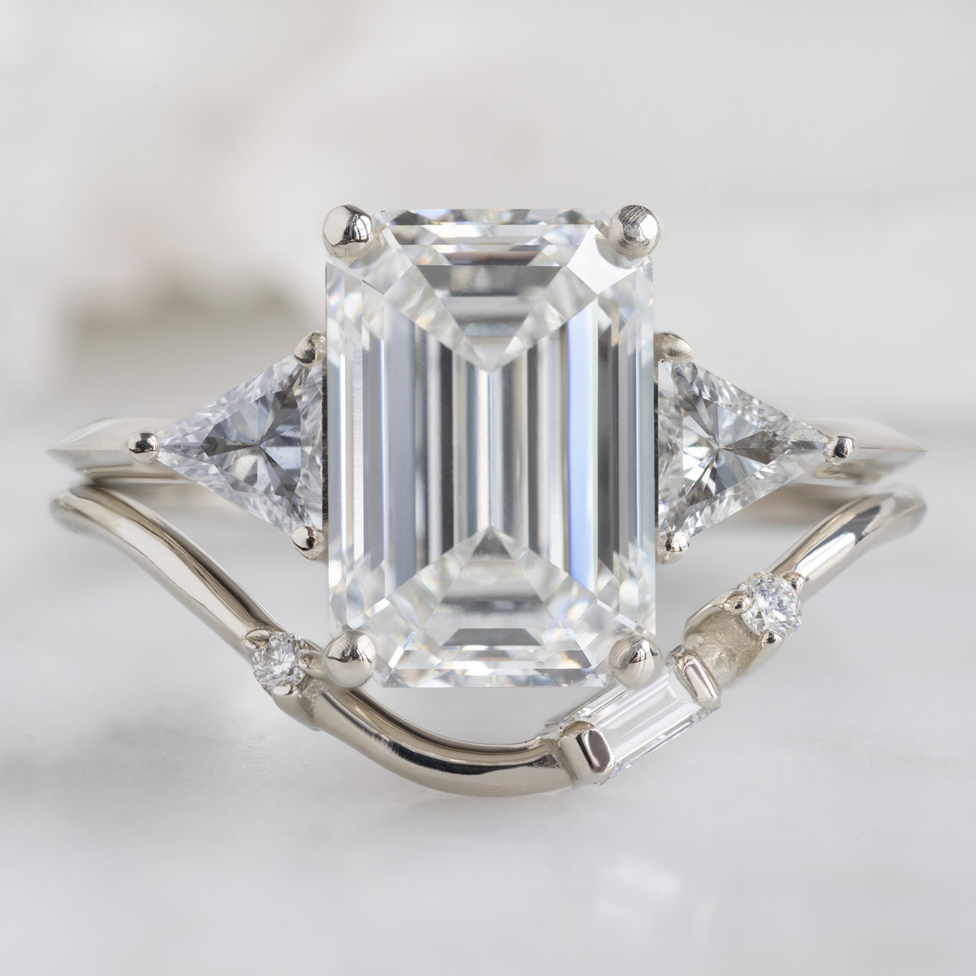 Alexis Russell  Engagement Rings The Jade Ring | 2.58ct Emerald Cut Lab Grown White Diamond in 14K White Gold