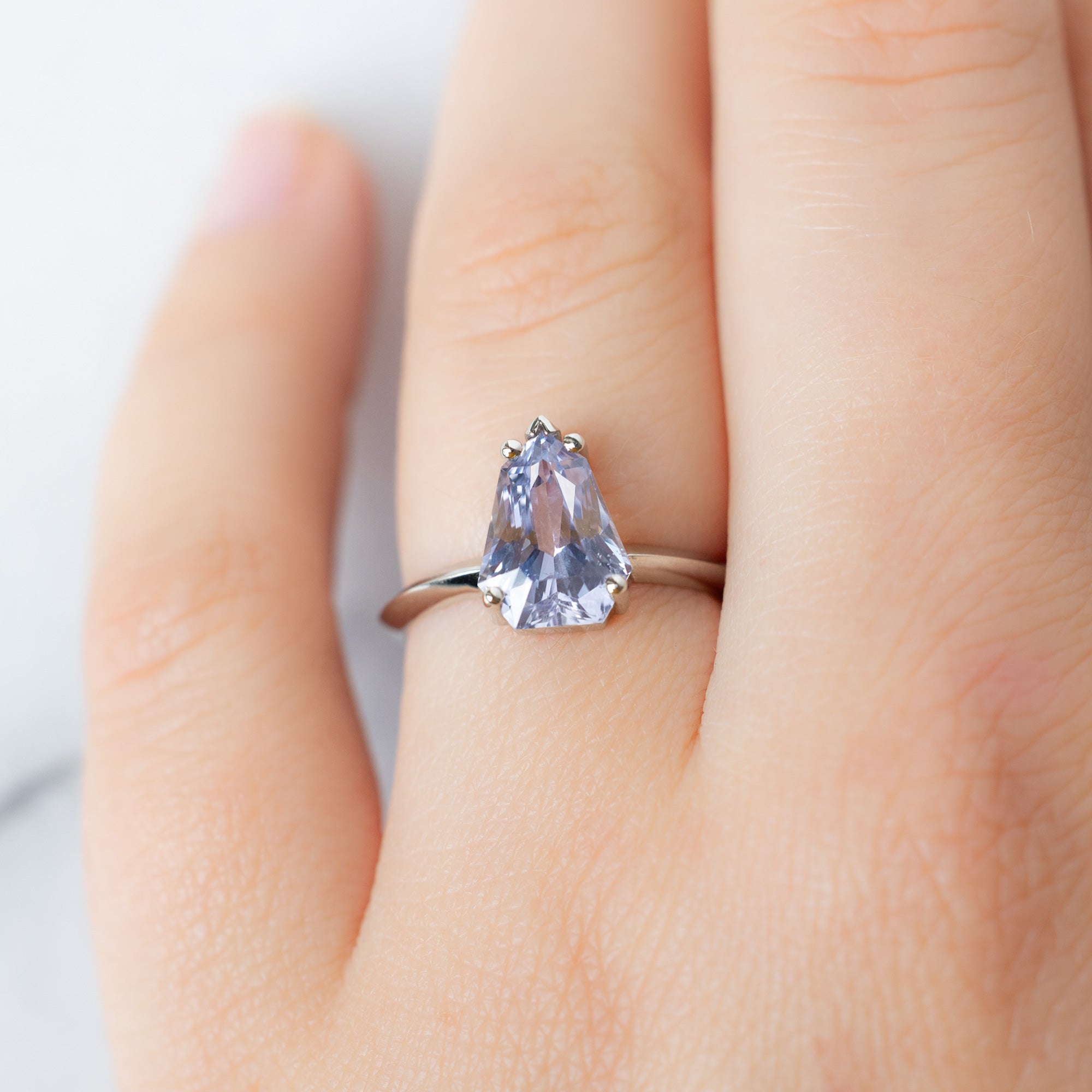 Alexis Russell  Engagement Rings The Sage Ring | 2.33ct Geometric Periwinkle Sapphire in 14K White Gold