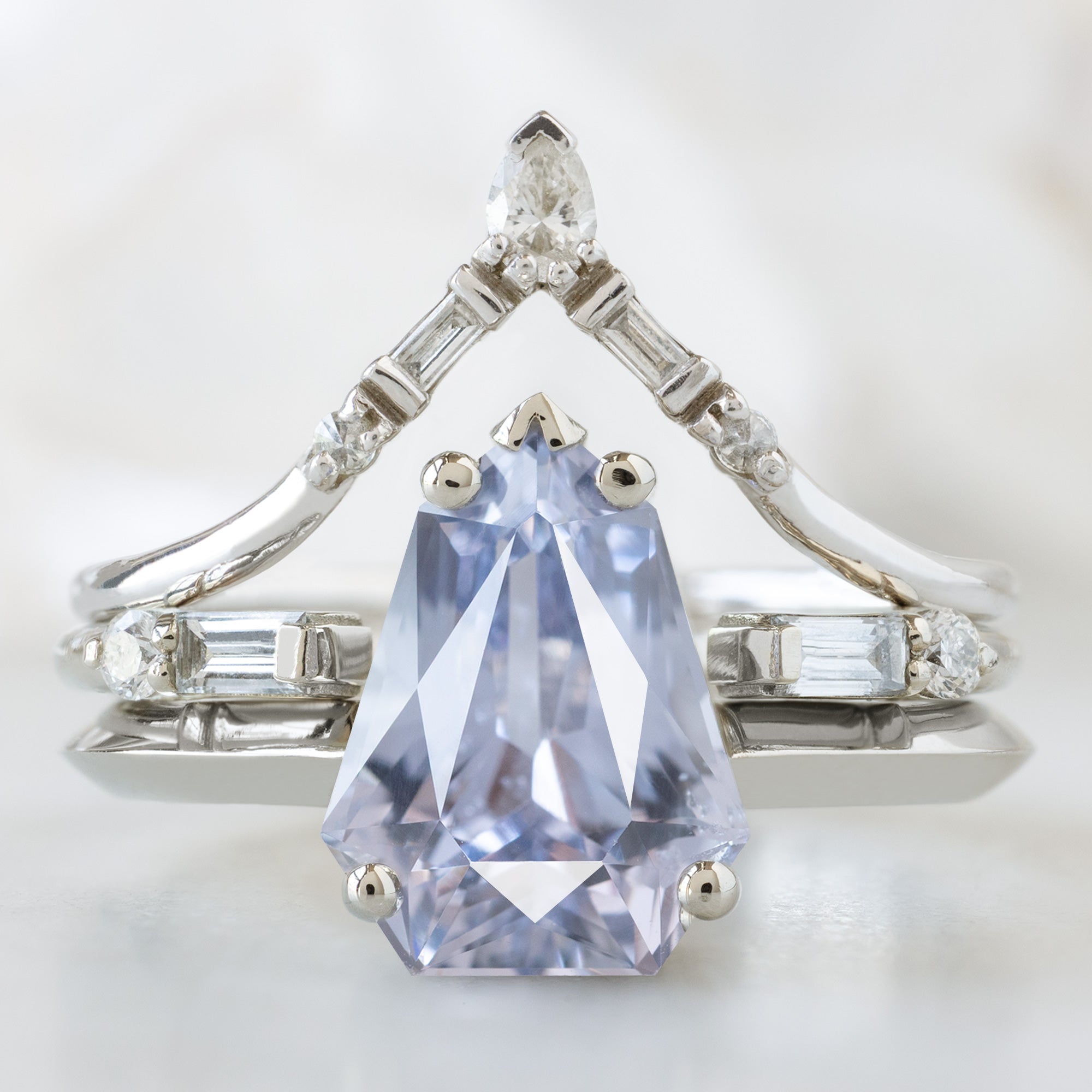 Alexis Russell  Engagement Rings The Sage Ring | 2.33ct Geometric Periwinkle Sapphire in 14K White Gold