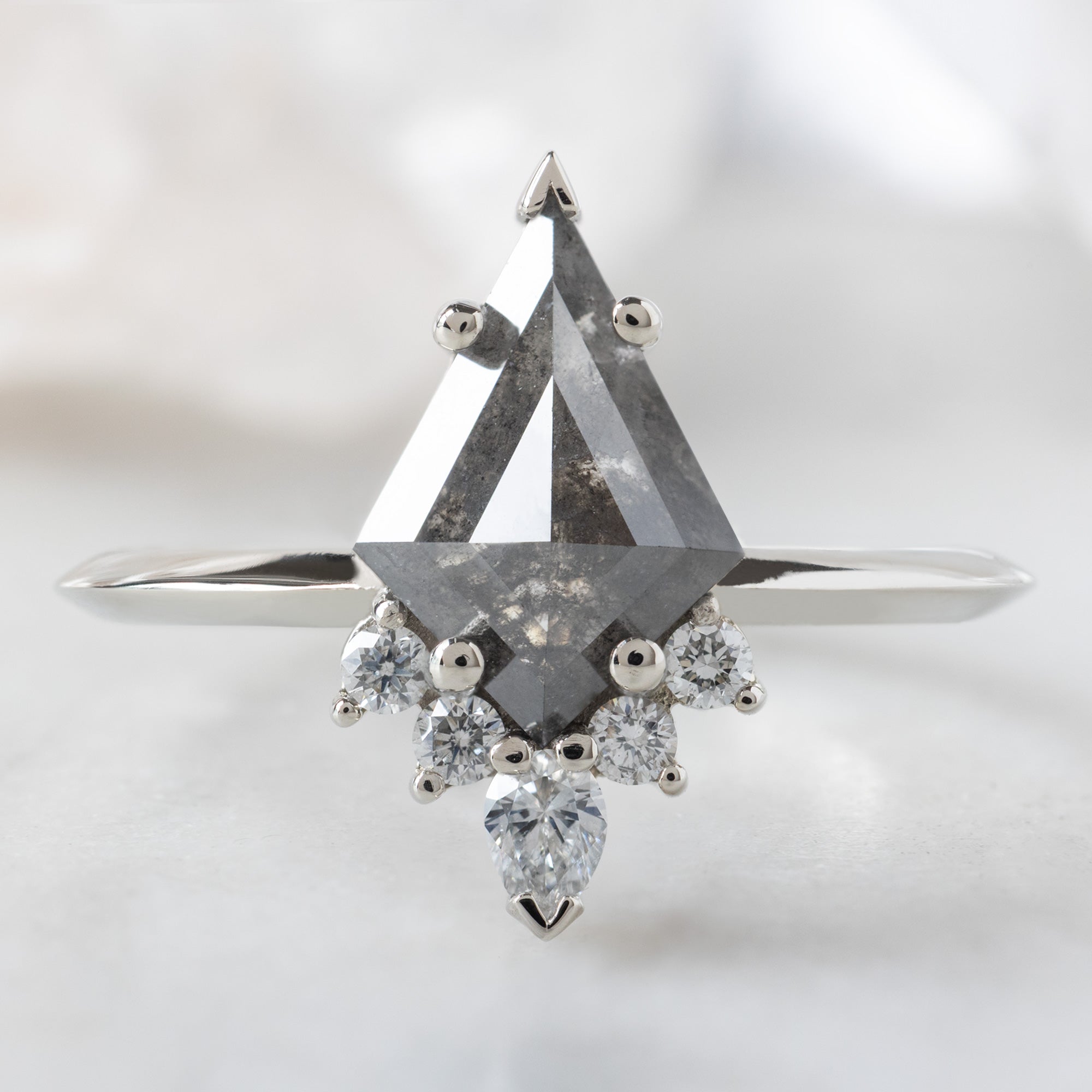 Alexis Russell  Engagement Rings The Aster Ring | 1.27ct Kite Black Diamond in 14K White Gold