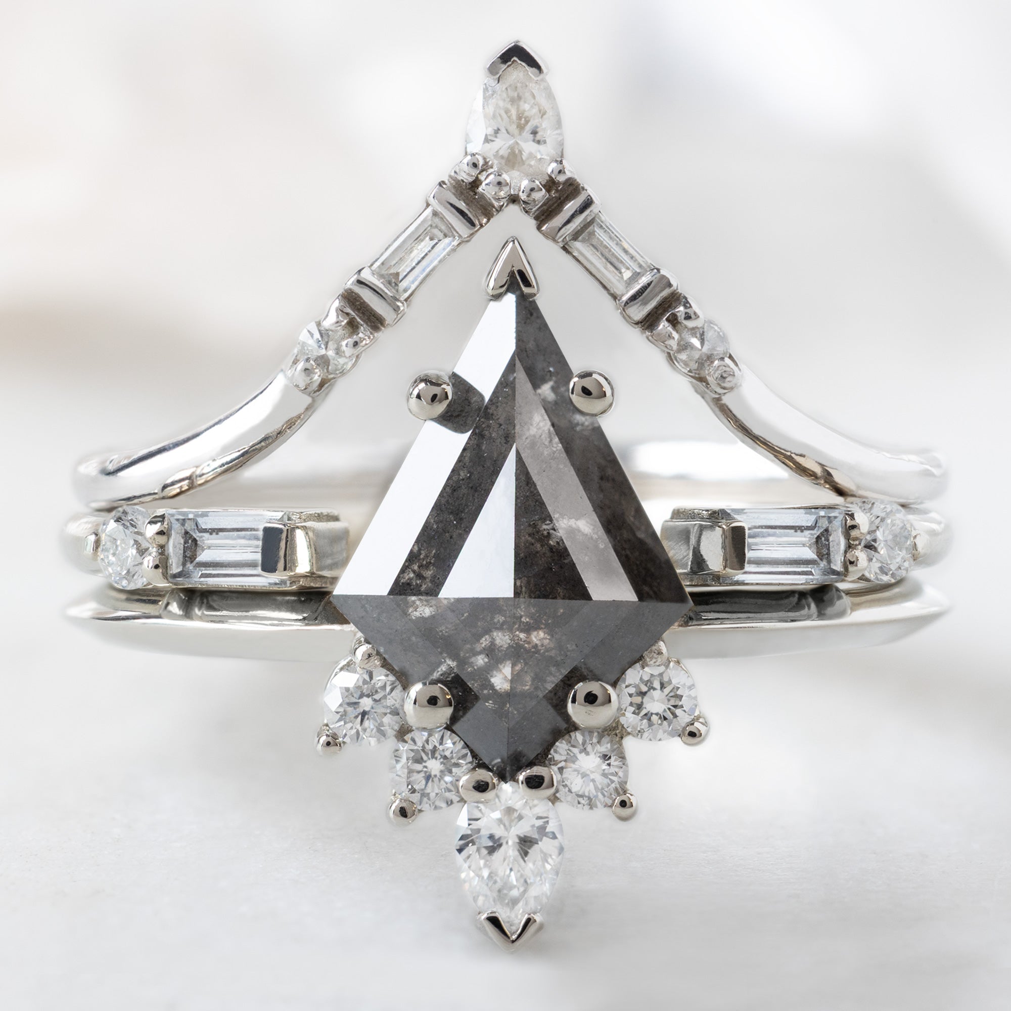 Alexis Russell  Engagement Rings The Aster Ring | 1.27ct Kite Black Diamond in 14K White Gold