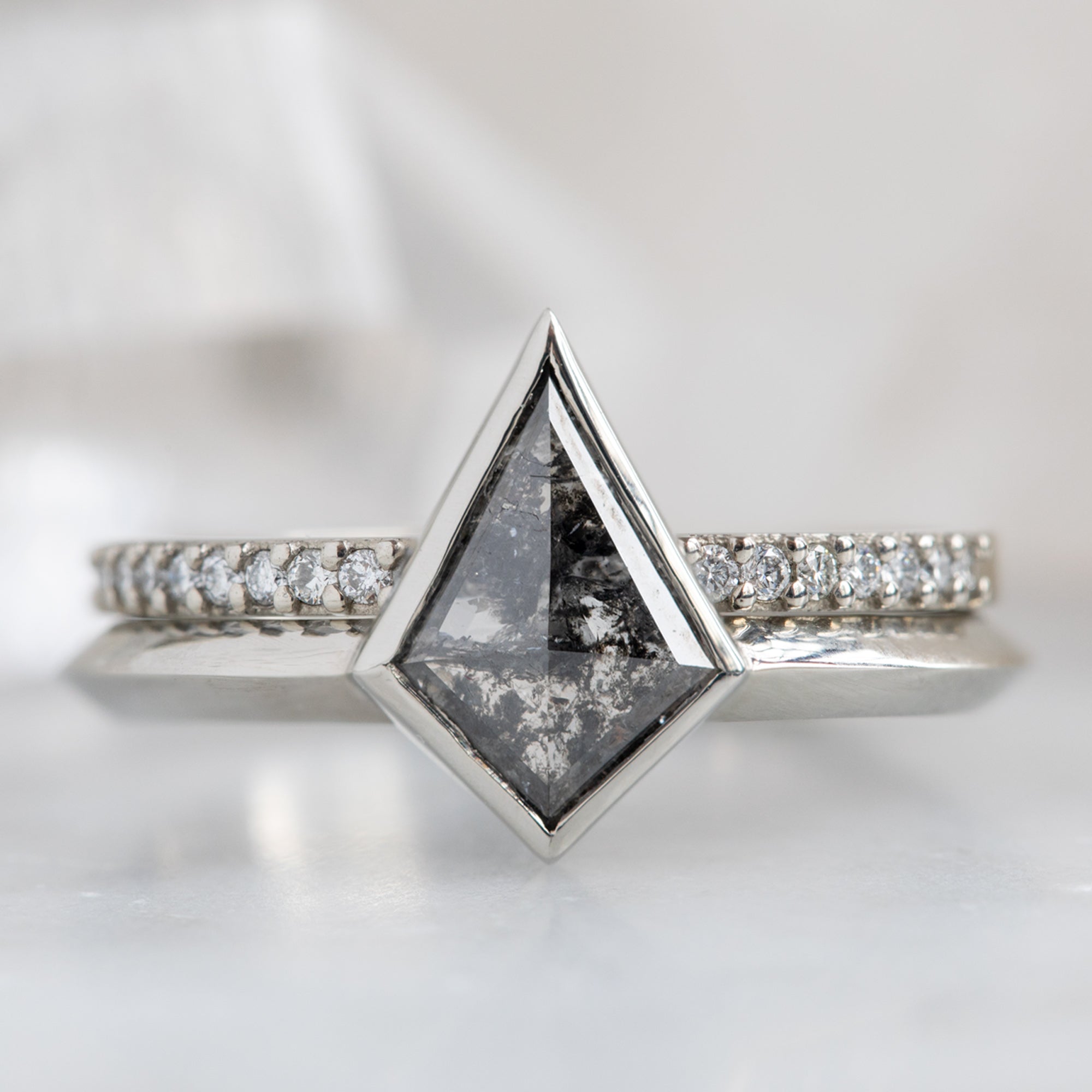 Alexis Russell  Engagement Rings The Hazel Ring | Build Your Own Kite Salt and Pepper Diamond Engagement Ring