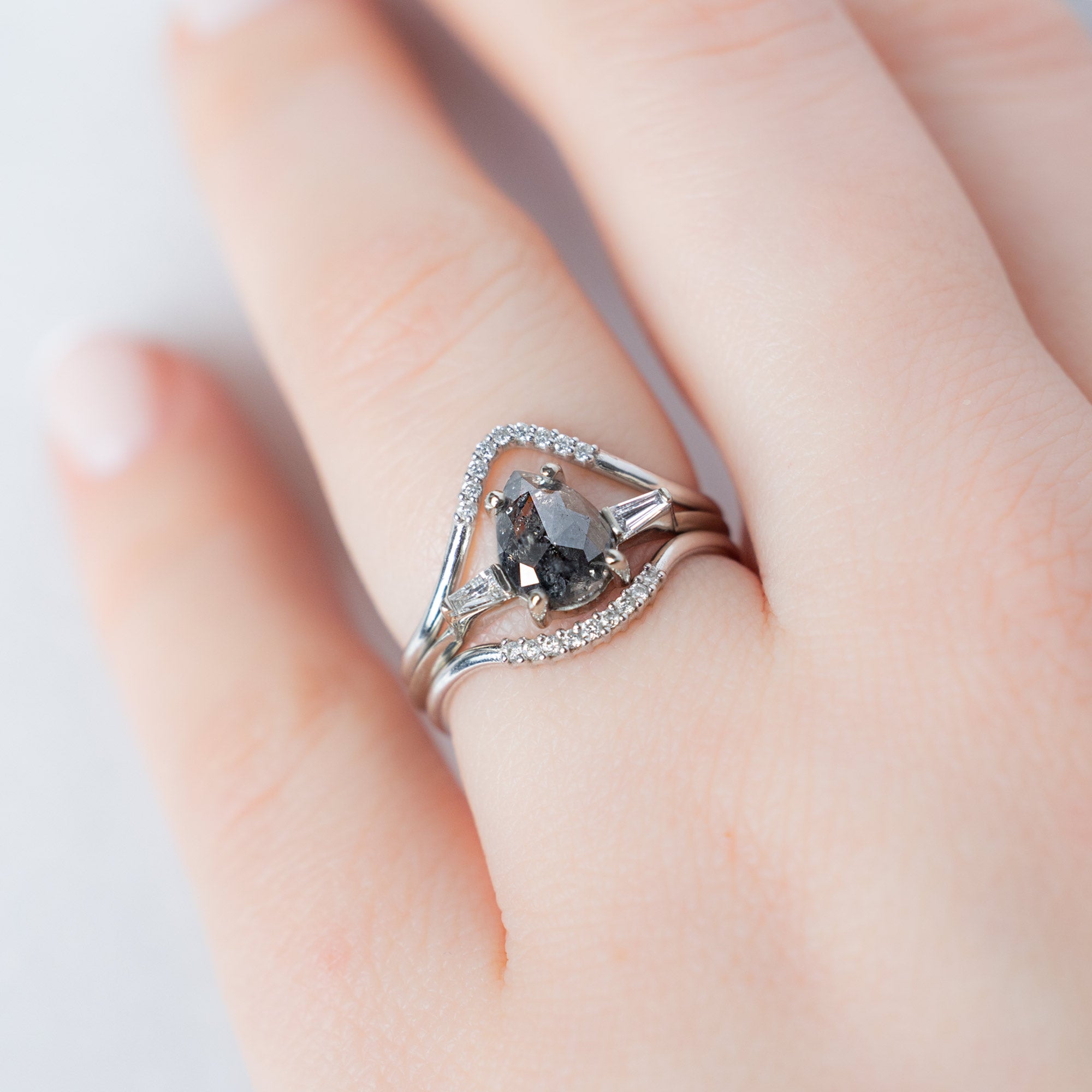 Alexis Russell  Engagement Rings The Ash Ring | Build Your Own Pear Black Diamond Engagement Ring