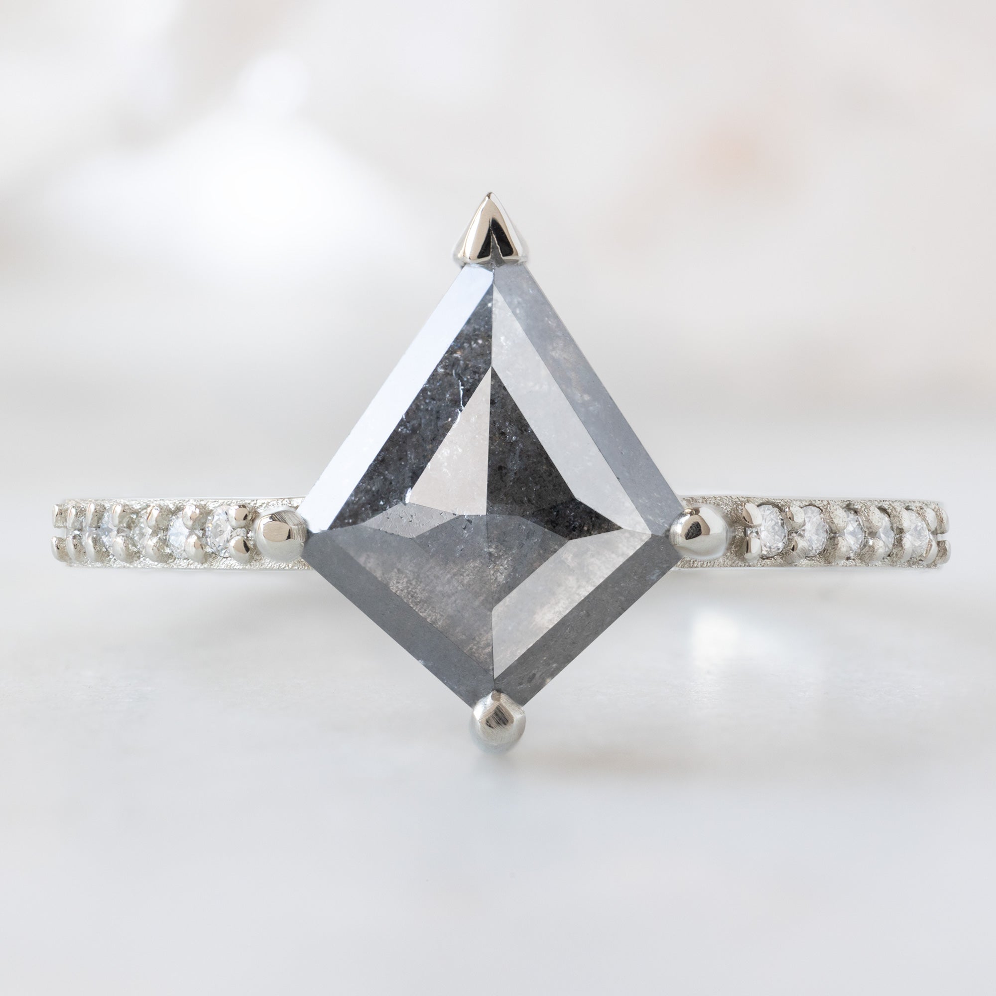 Alexis Russell  Engagement Rings The Willow Ring | 1.46 Kite Salt and Pepper Diamond in 14K White Gold