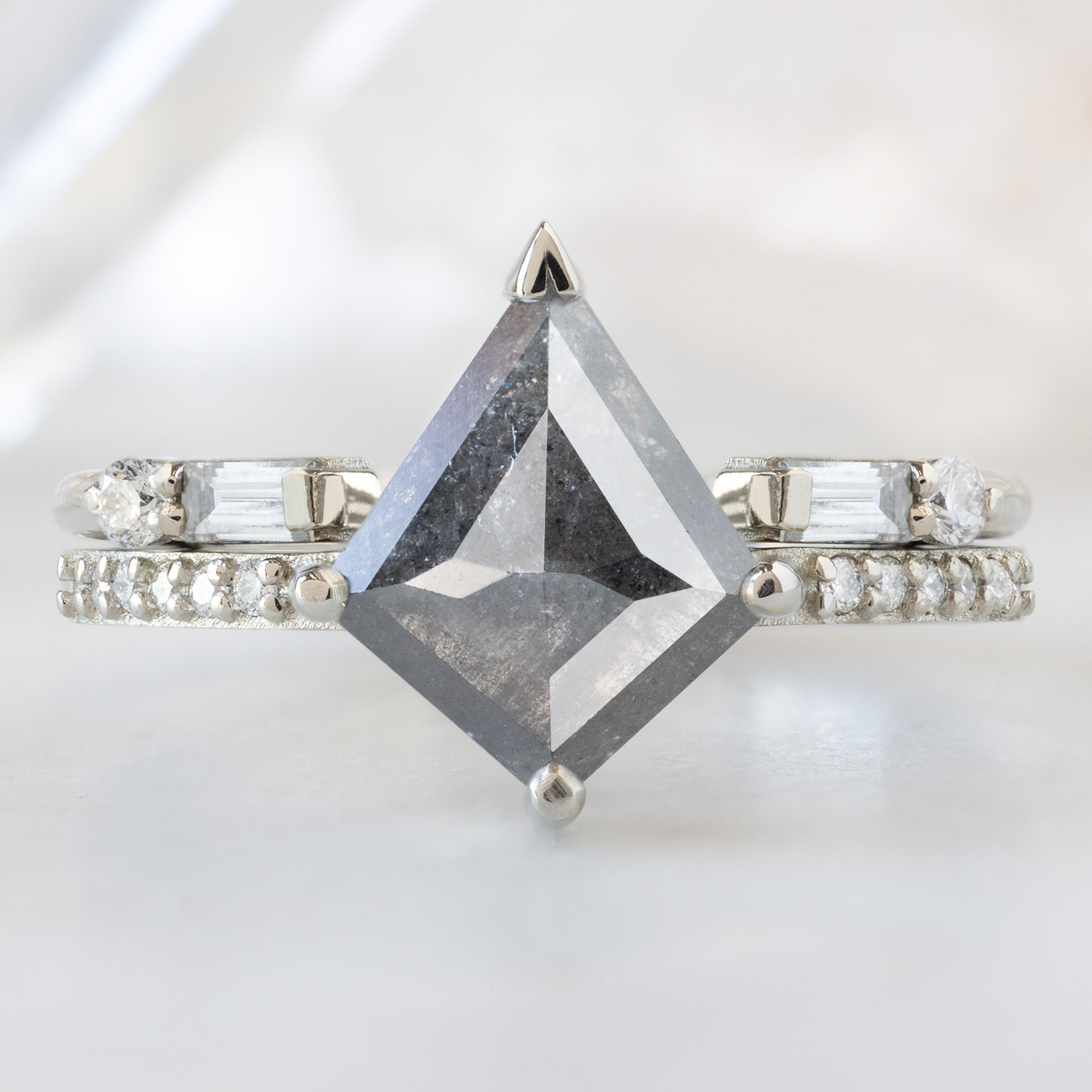 Alexis Russell  Engagement Rings The Willow Ring | 1.46 Kite Salt and Pepper Diamond in 14K White Gold