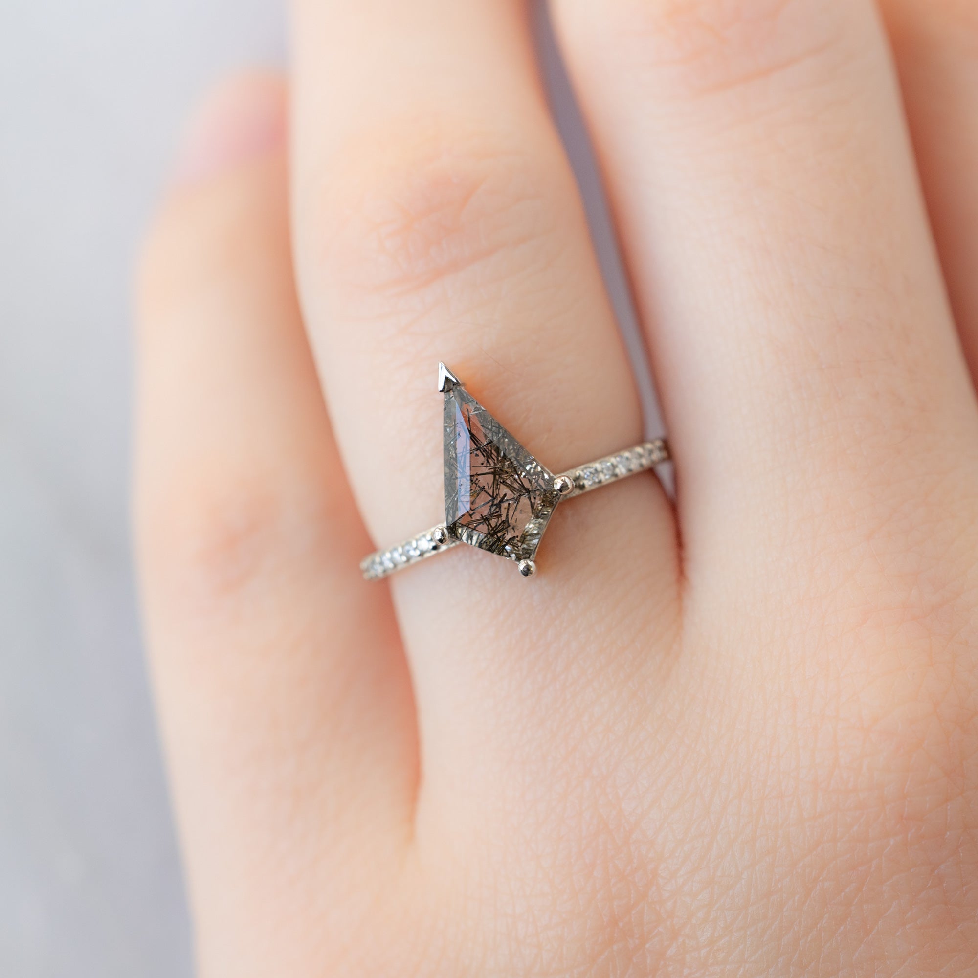 Alexis Russell  Engagement Rings The Willow Ring | 1.15ct Kite Tourmaline in Quartz in 14K White Gold
