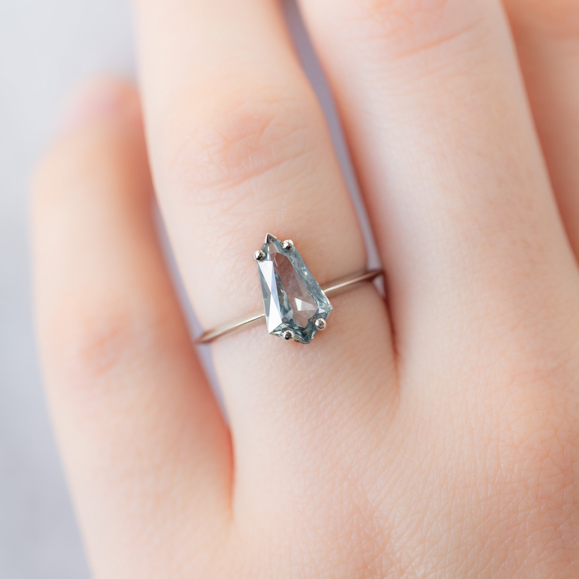 Alexis Russell  Engagement Rings The Sage Ring | 1.44ct Geometric Blue Sapphire in 14K White Gold