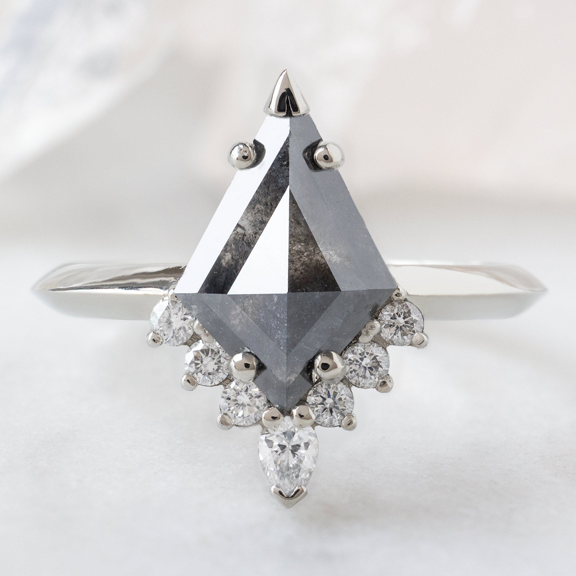 Alexis Russell  Engagement Rings The Aster Ring | 1.44ct Kite Black Diamond in 14K White Gold