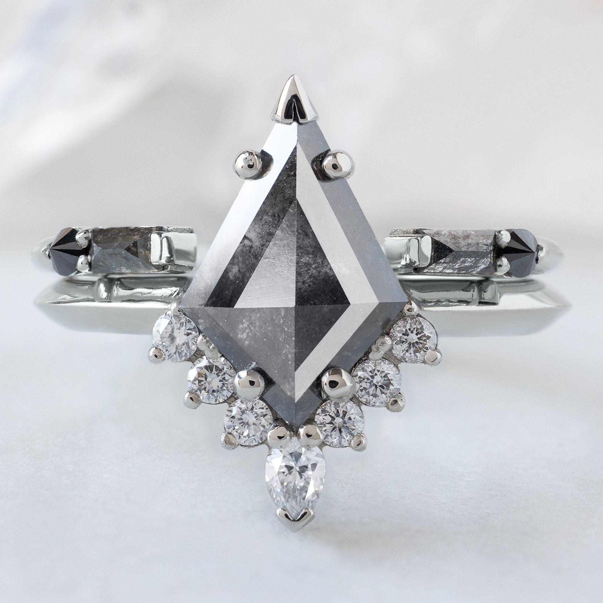 Alexis Russell  Engagement Rings The Aster Ring | 1.44ct Kite Black Diamond in 14K White Gold