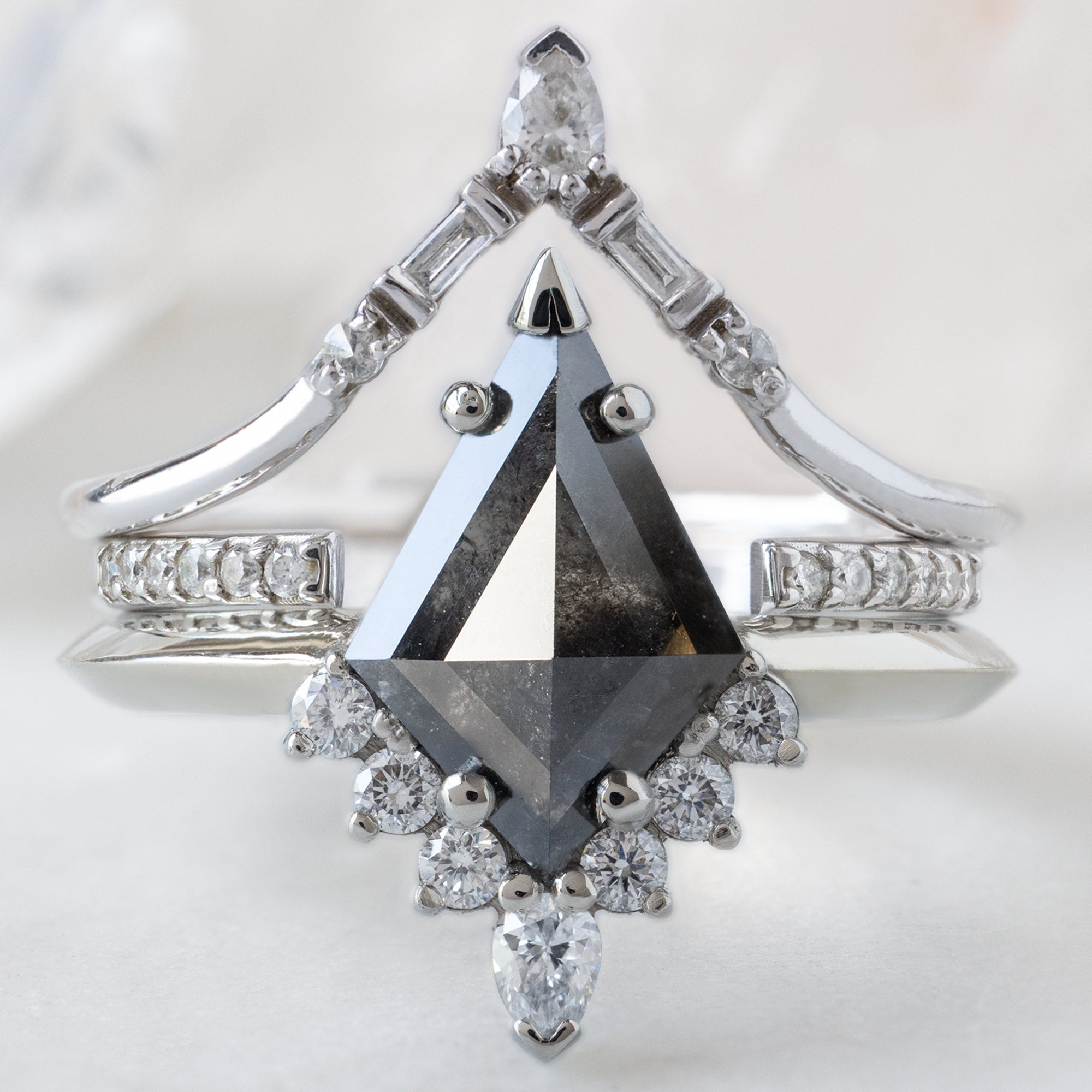 Alexis Russell  Engagement Rings The Aster Ring | 1.44ct Kite Black Diamond in 14K White Gold