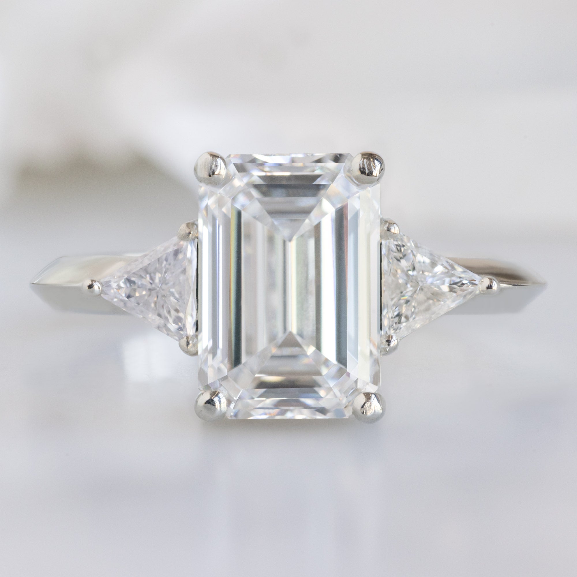 Alexis Russell  Engagement Rings The Jade Ring | 2.00ct Emerald Lab Grown White Diamond in 14K White Gold