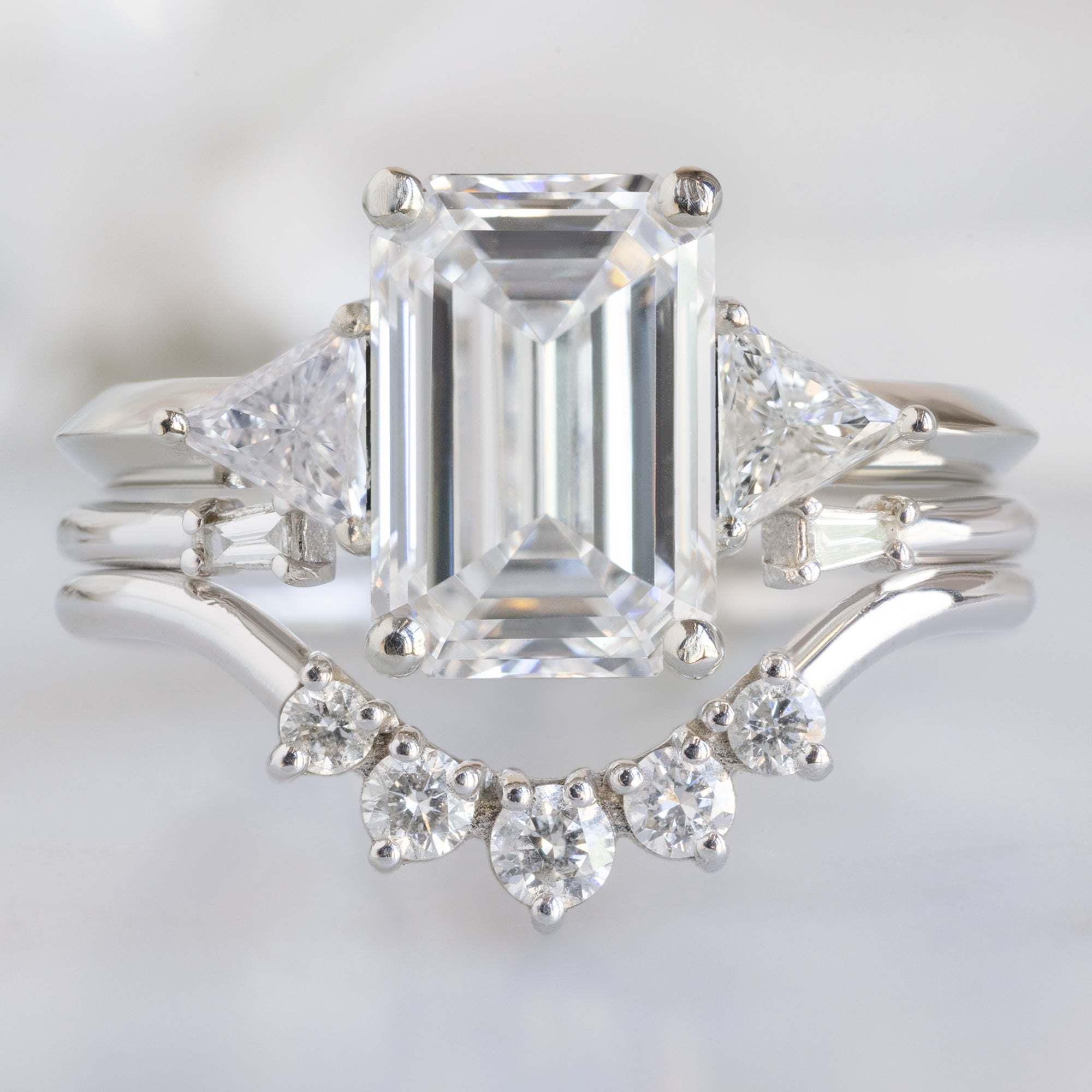 Alexis Russell  Engagement Rings The Jade Ring | 2.00ct Emerald Lab Grown White Diamond in 14K White Gold